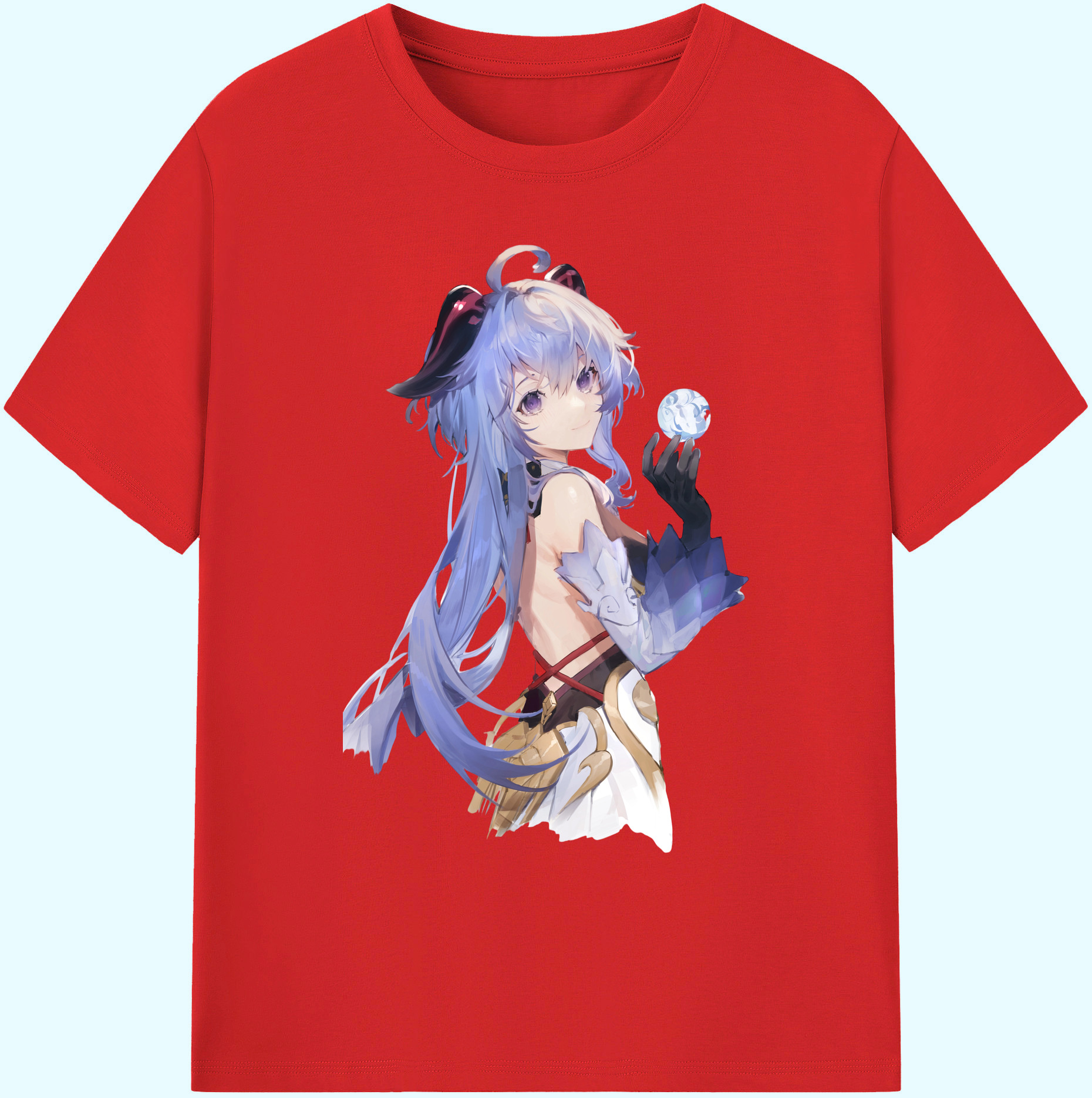 げんし神 甘雨 かんう genshin Ganyu 綿100％ メンズ半袖Tシャツ｜肌触りやわらか＆通気性