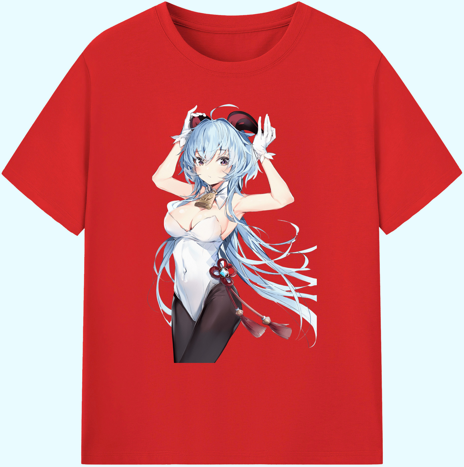 げんし神 甘雨 かんう genshin Ganyu 綿100％ メンズ半袖Tシャツ｜肌触りやわらか＆通気性