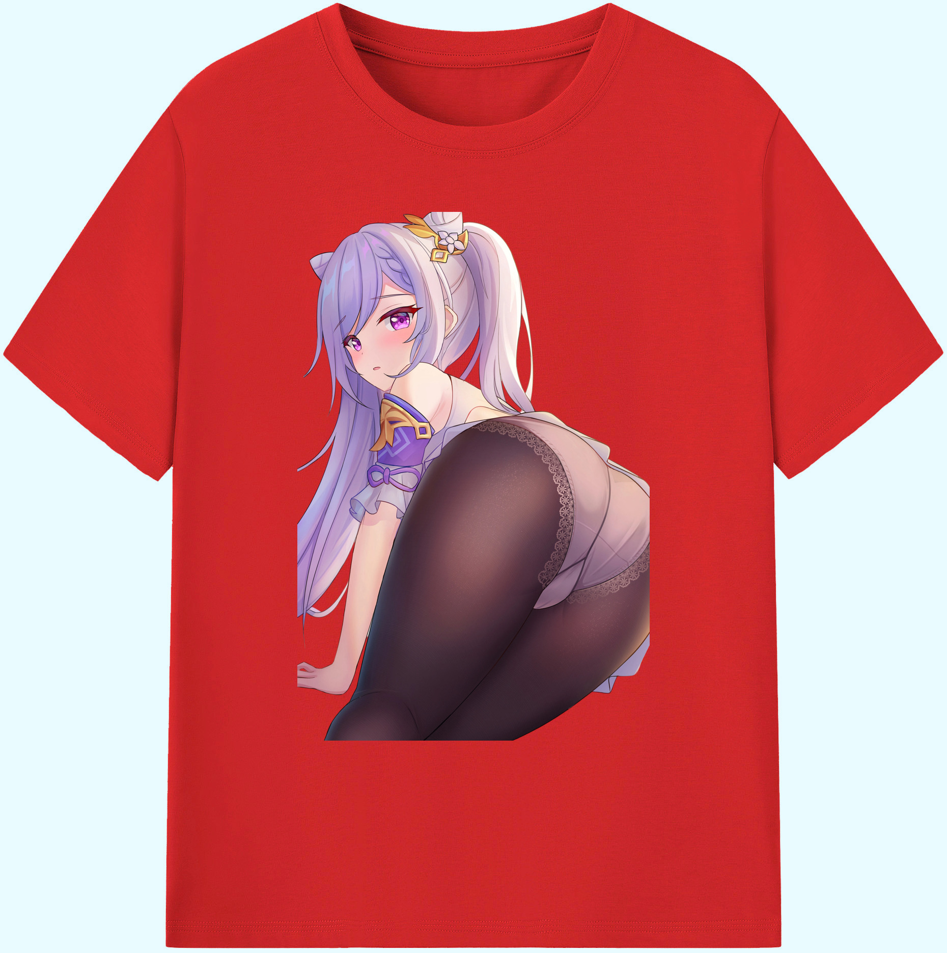 げんし神 刻晴 こくせい genshin Kokusei 綿100％ メンズ半袖Tシャツ｜肌触りやわらか＆通気性