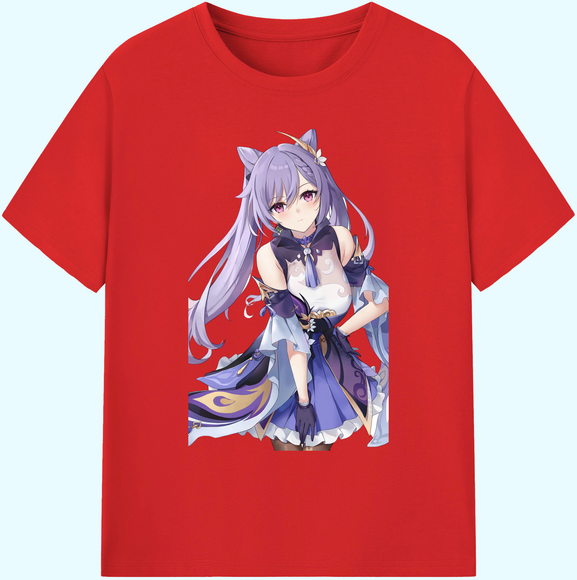 げんし神 刻晴 こくせい genshin Kokusei 綿100％ メンズ半袖Tシャツ｜肌触りやわらか＆通気性