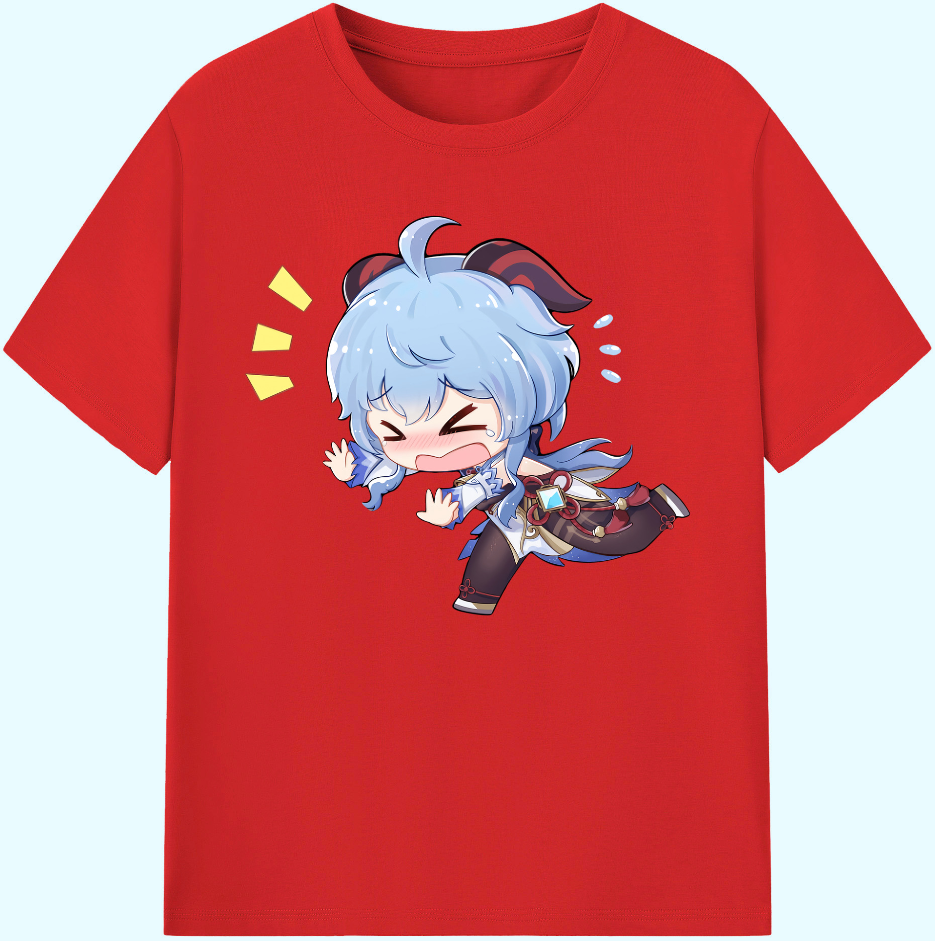 げんし神 甘雨 かんう genshin Ganyu 綿100％ メンズ半袖Tシャツ｜肌触りやわらか＆通気性