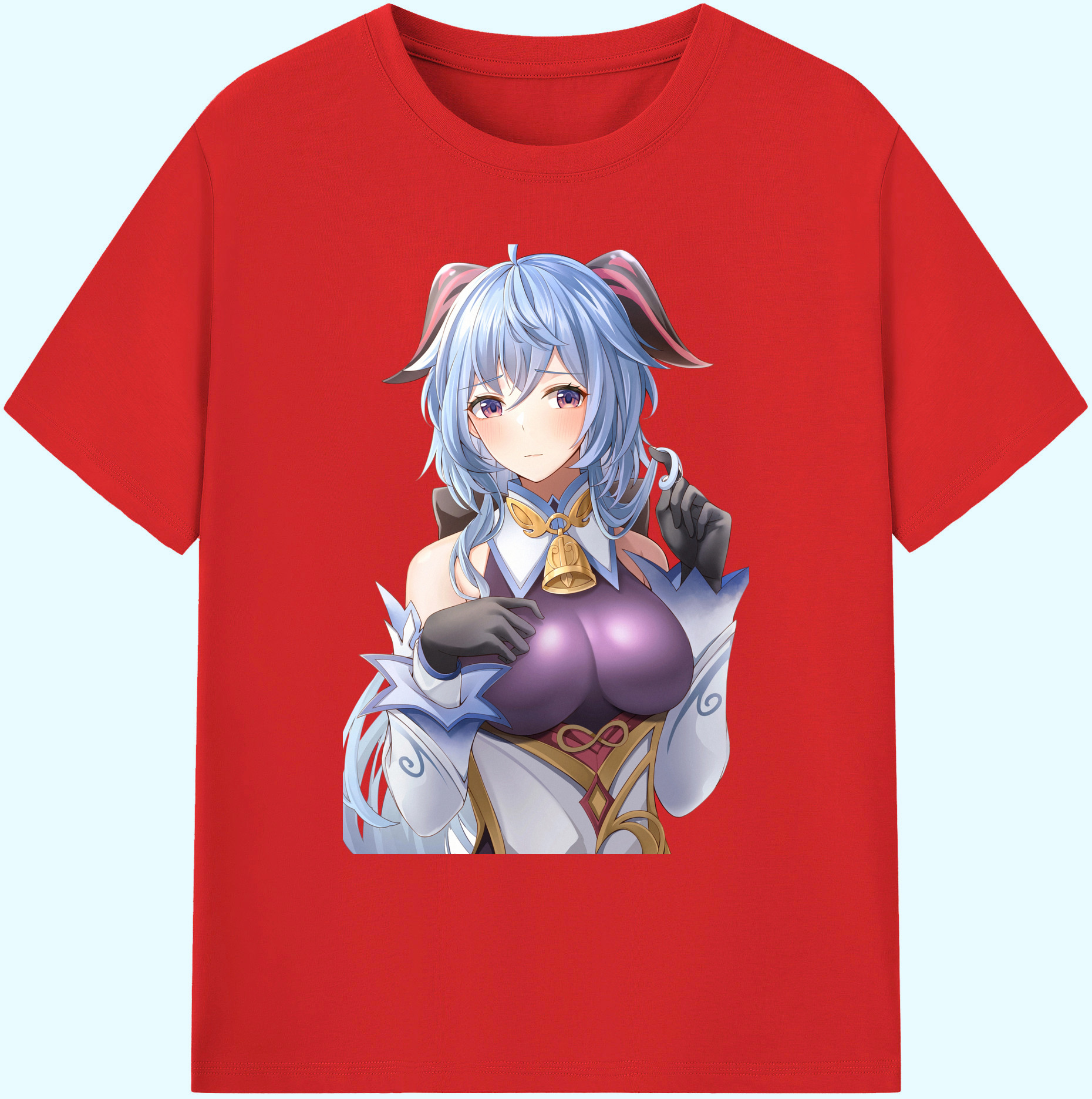 げんし神 甘雨 かんう genshin Ganyu 綿100％ メンズ半袖Tシャツ｜肌触りやわらか＆通気性