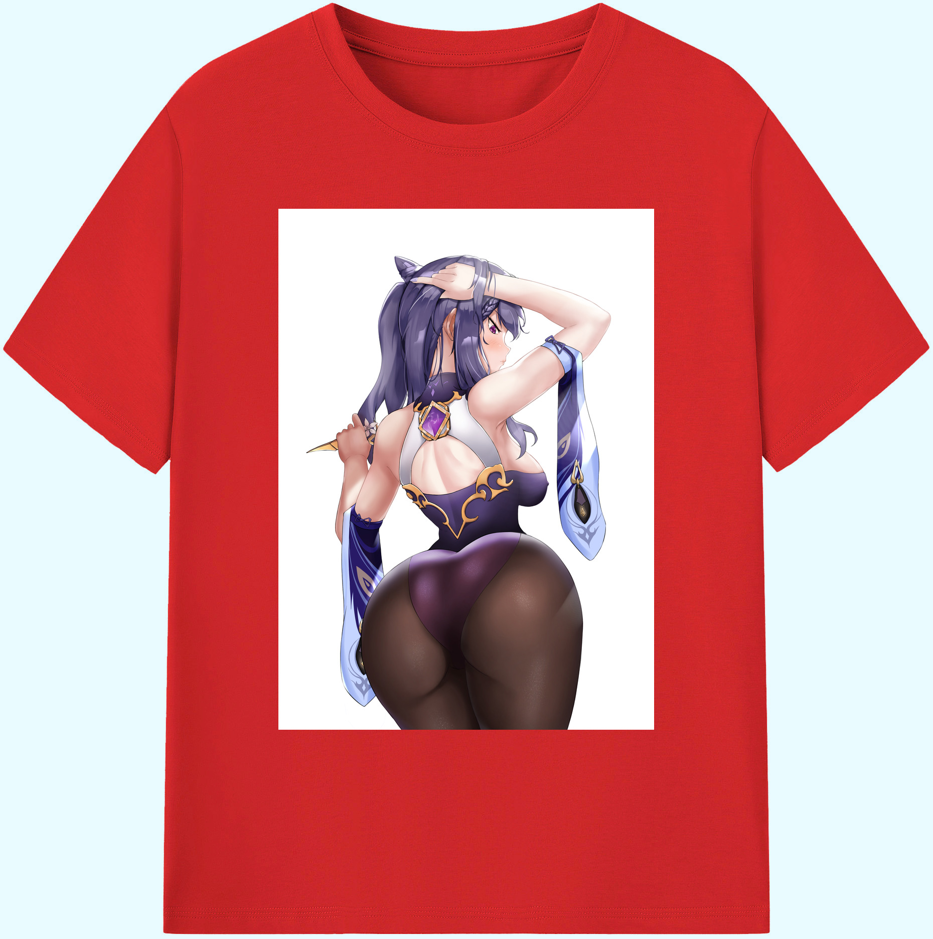 げんし神 刻晴 こくせい genshin Kokusei 綿100％ メンズ半袖Tシャツ｜肌触りやわらか＆通気性