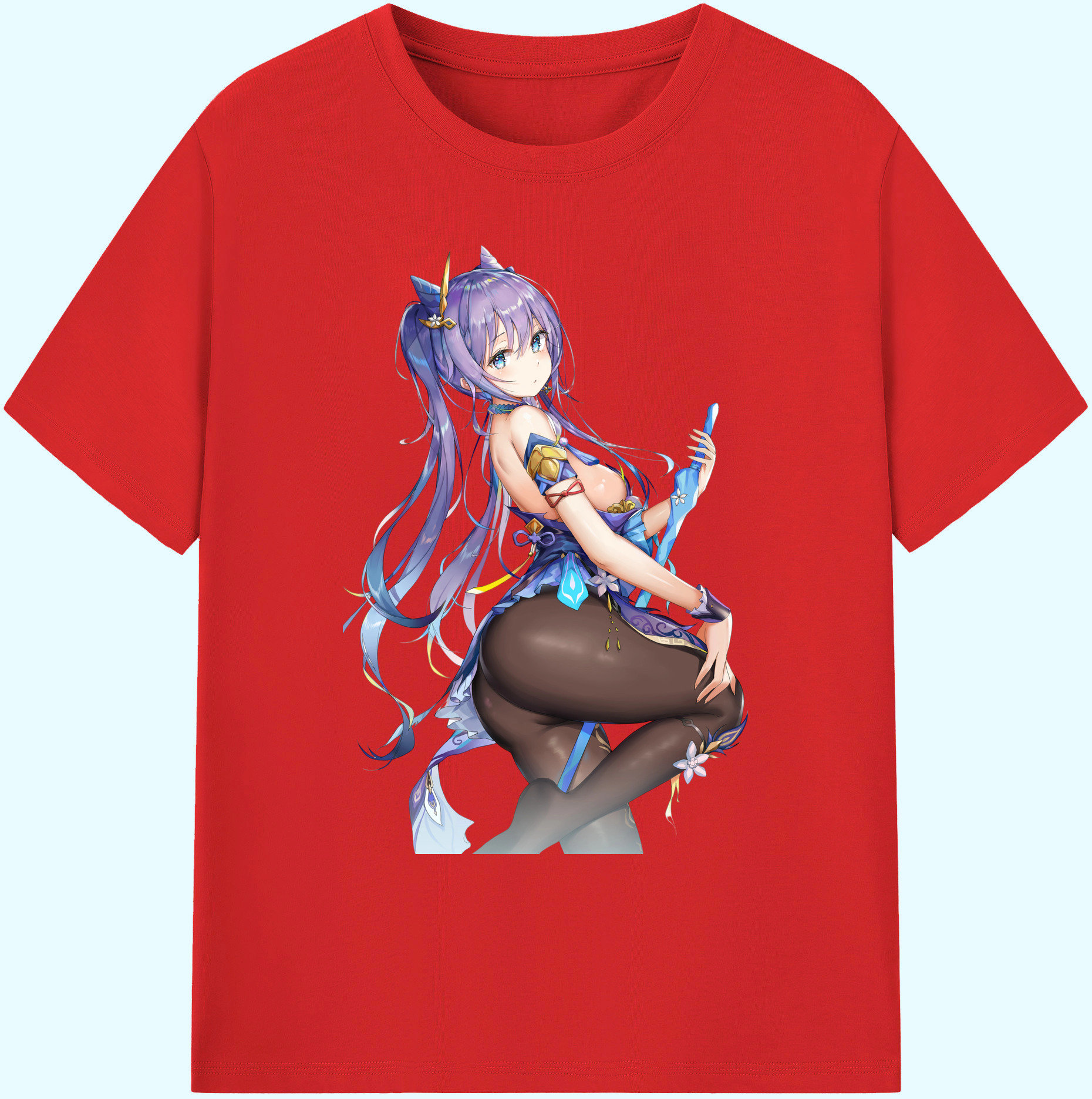 げんし神 刻晴 こくせい genshin Kokusei 綿100％ メンズ半袖Tシャツ｜肌触りやわらか＆通気性