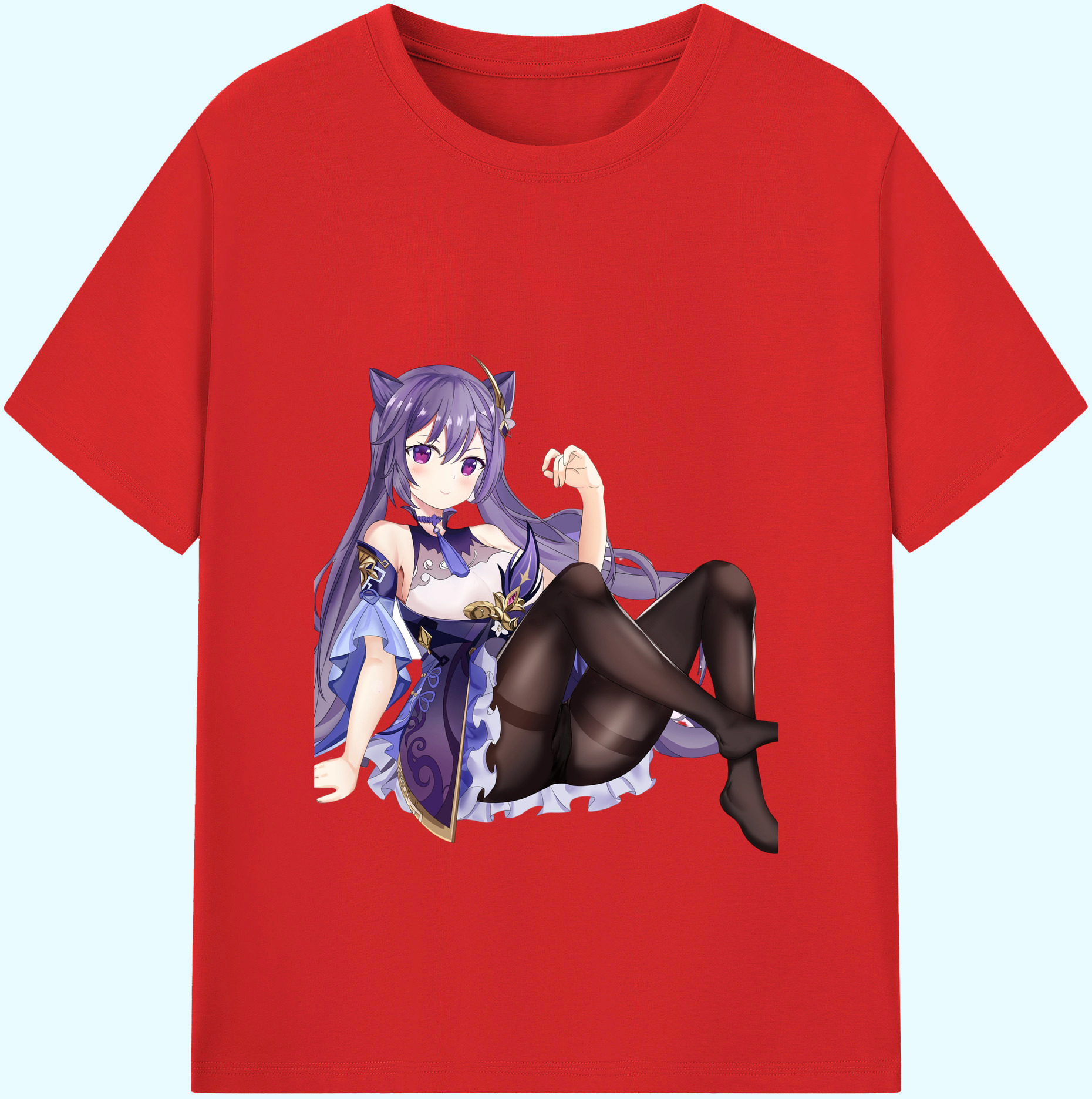 げんし神 刻晴 こくせい genshin Kokusei 綿100％ メンズ半袖Tシャツ｜肌触りやわらか＆通気性