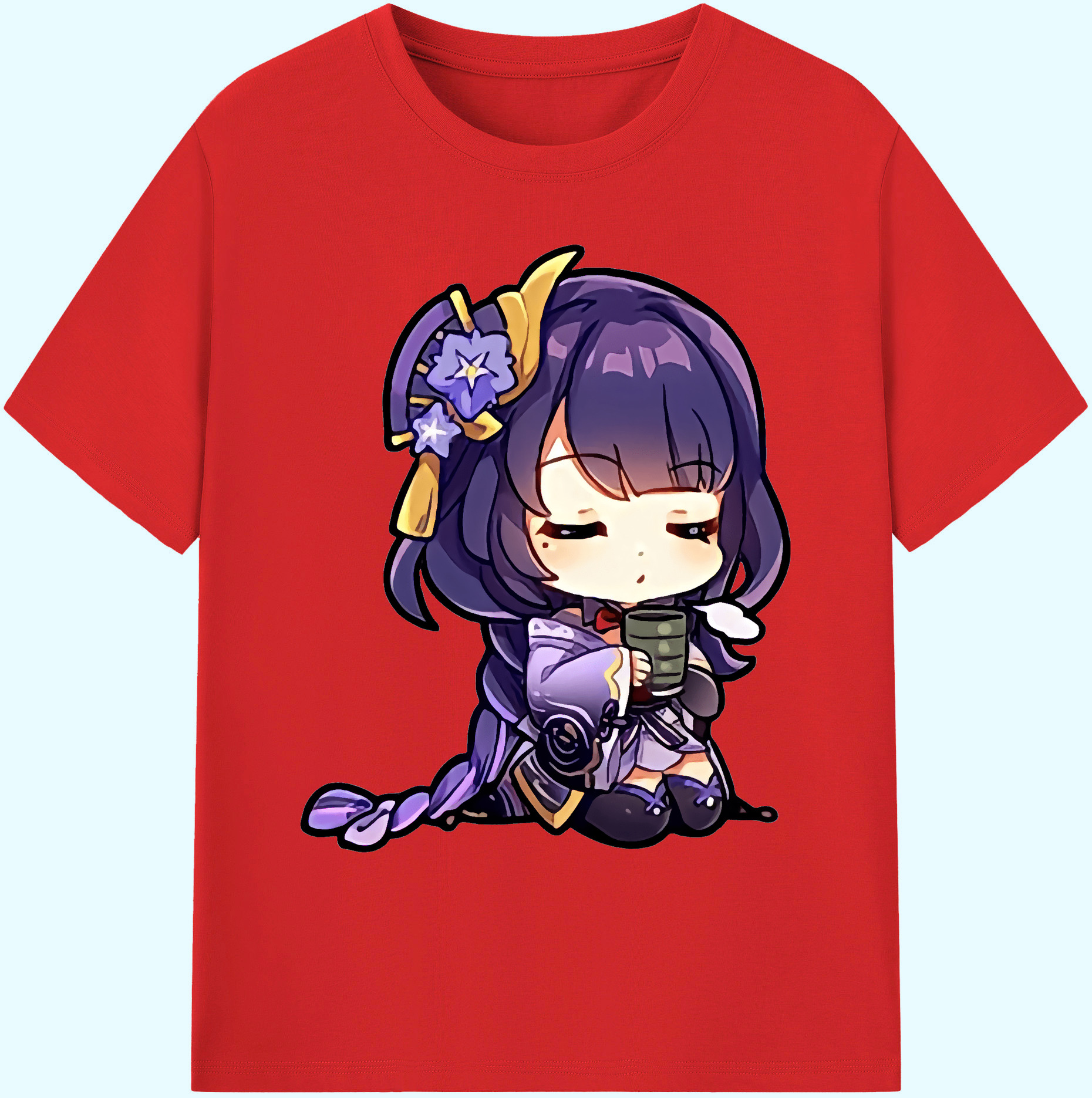 げんし神 雷電将軍 らいでんしょうぐん genshin Raiden Shogun 綿100％ メンズ半袖Tシャツ｜肌触りやわらか＆通気性