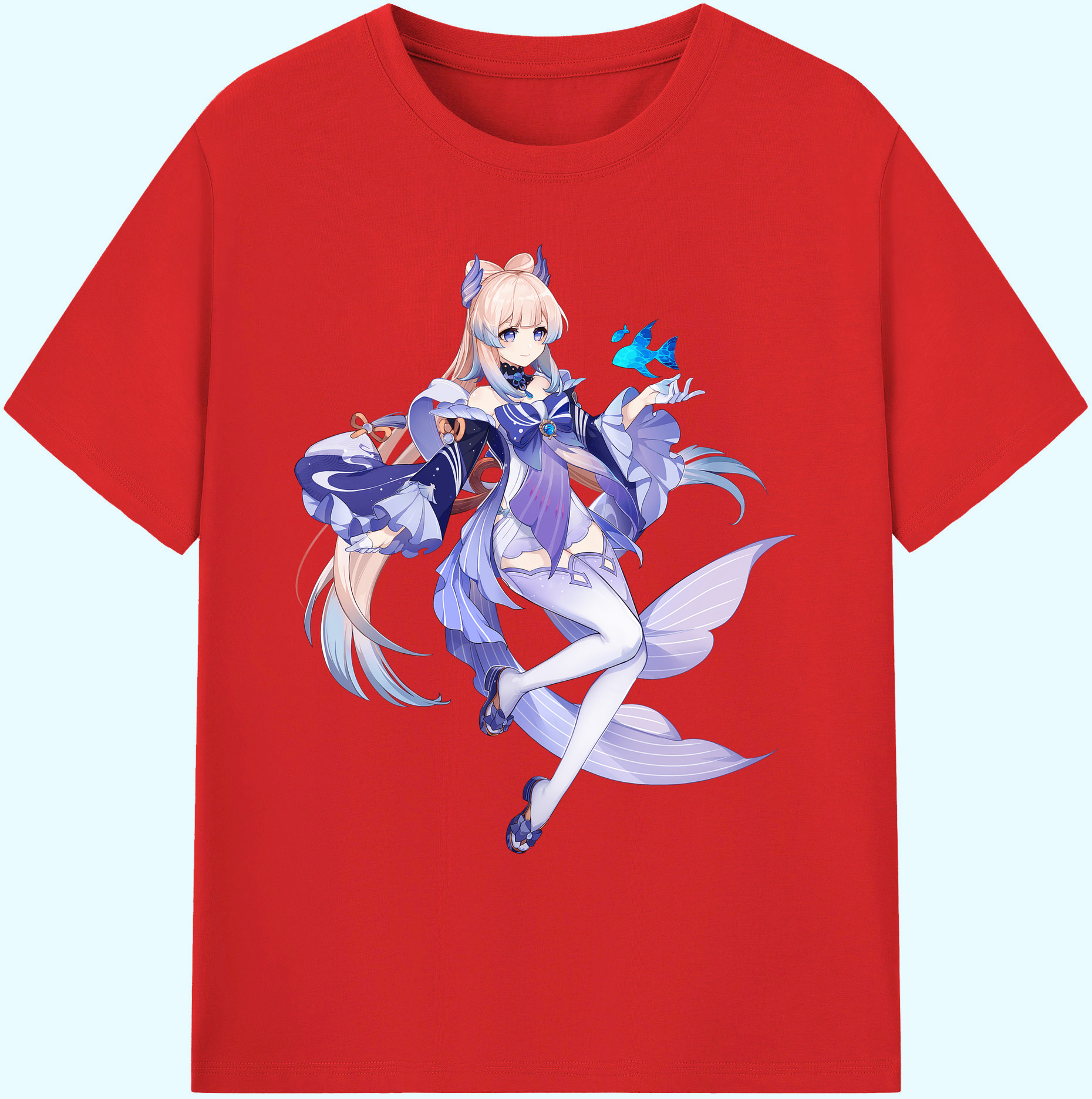 げんし神 珊瑚宮心海 サンゴノミヤ・ココミ genshin Sangonomiya Kokomi 綿100％ メンズ半袖Tシャツ｜肌触りやわらか＆通気性