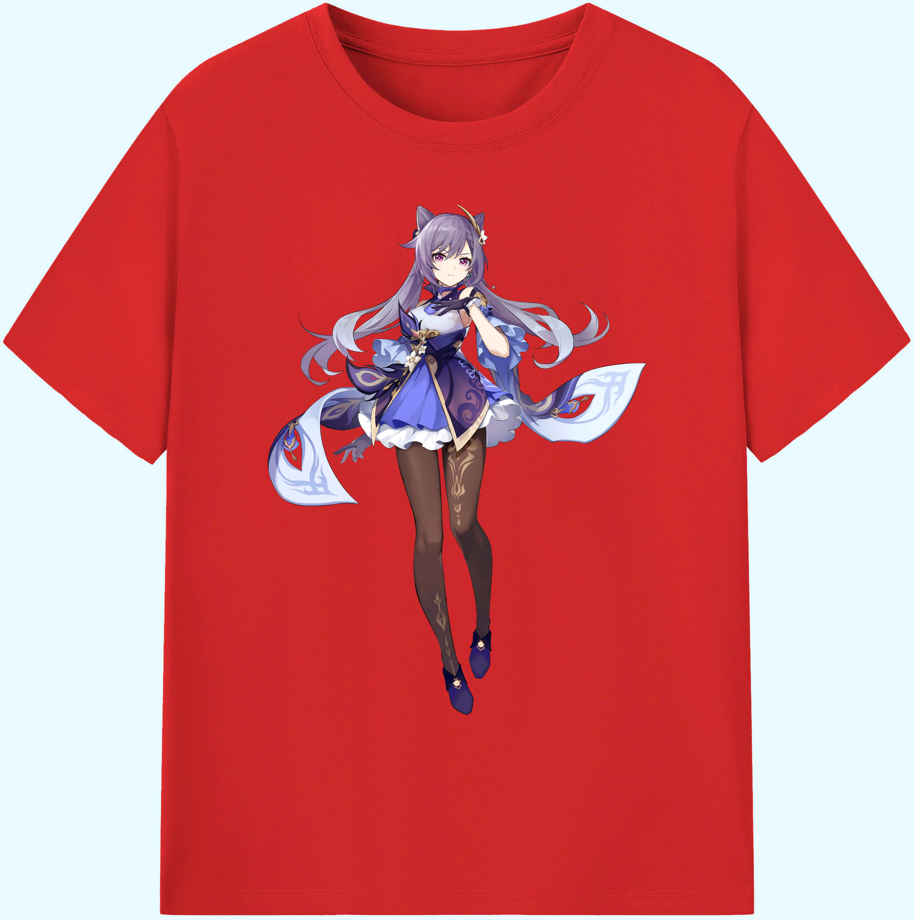 げんし神 刻晴 こくせい genshin Kokusei 綿100％ メンズ半袖Tシャツ｜肌触りやわらか＆通気性