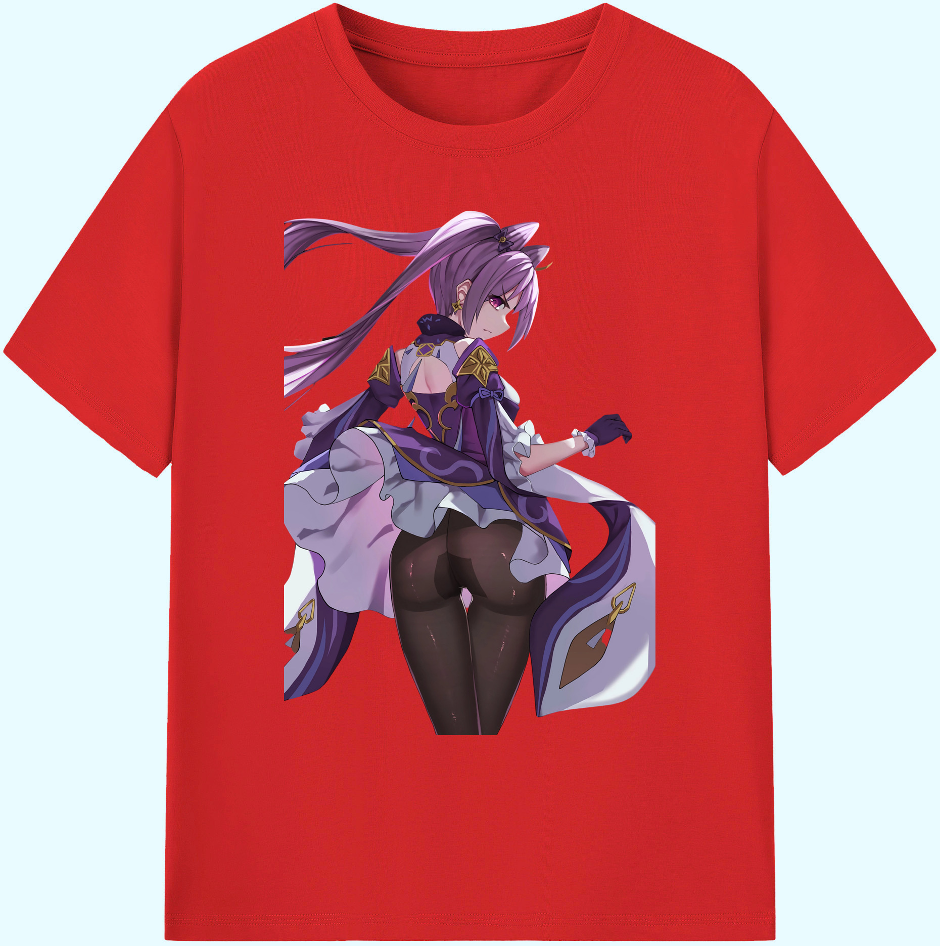 げんし神 刻晴 こくせい genshin Kokusei 綿100％ メンズ半袖Tシャツ｜肌触りやわらか＆通気性