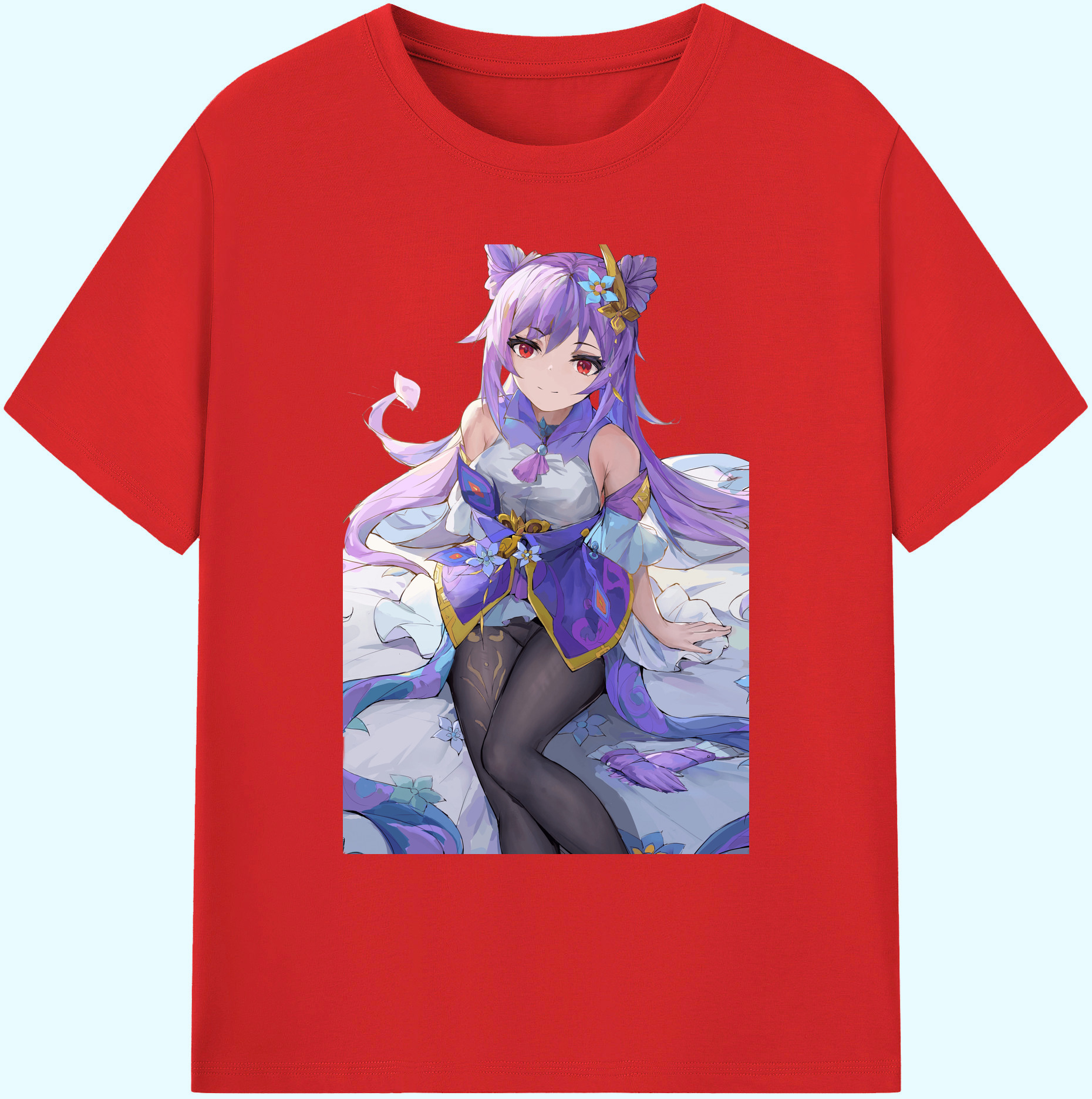 げんし神 刻晴 こくせい genshin Kokusei 綿100％ メンズ半袖Tシャツ｜肌触りやわらか＆通気性