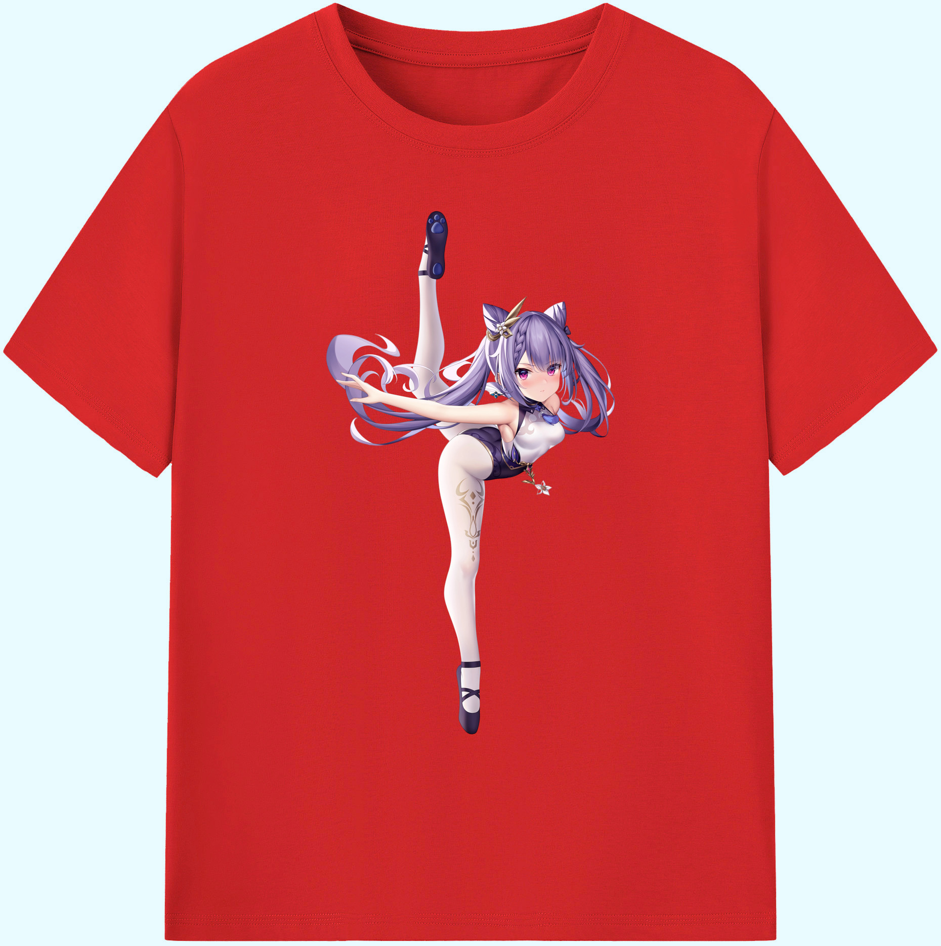 げんし神 刻晴 こくせい genshin Kokusei 綿100％ メンズ半袖Tシャツ｜肌触りやわらか＆通気性