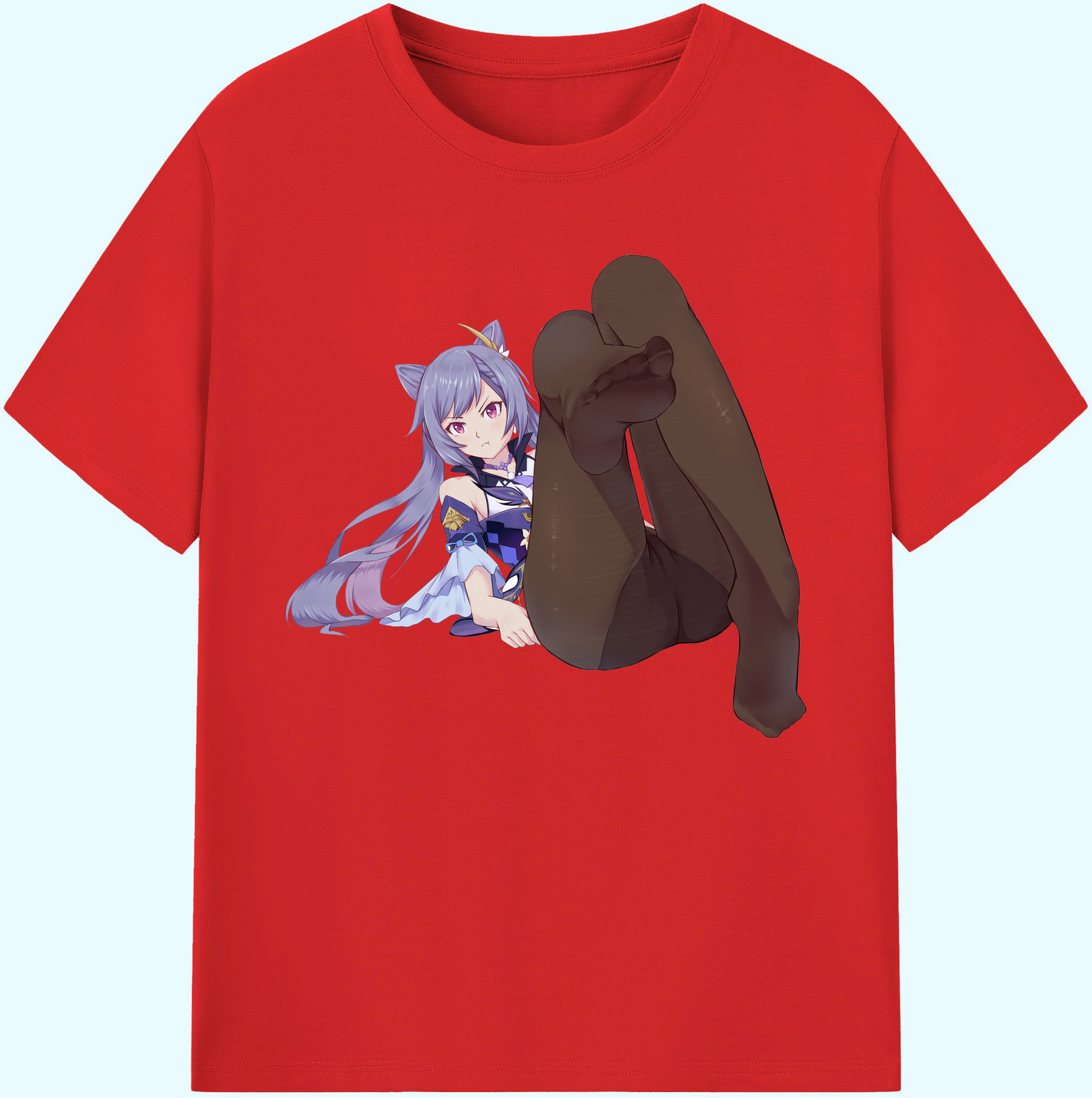げんし神 刻晴 こくせい genshin Kokusei 綿100％ メンズ半袖Tシャツ｜肌触りやわらか＆通気性