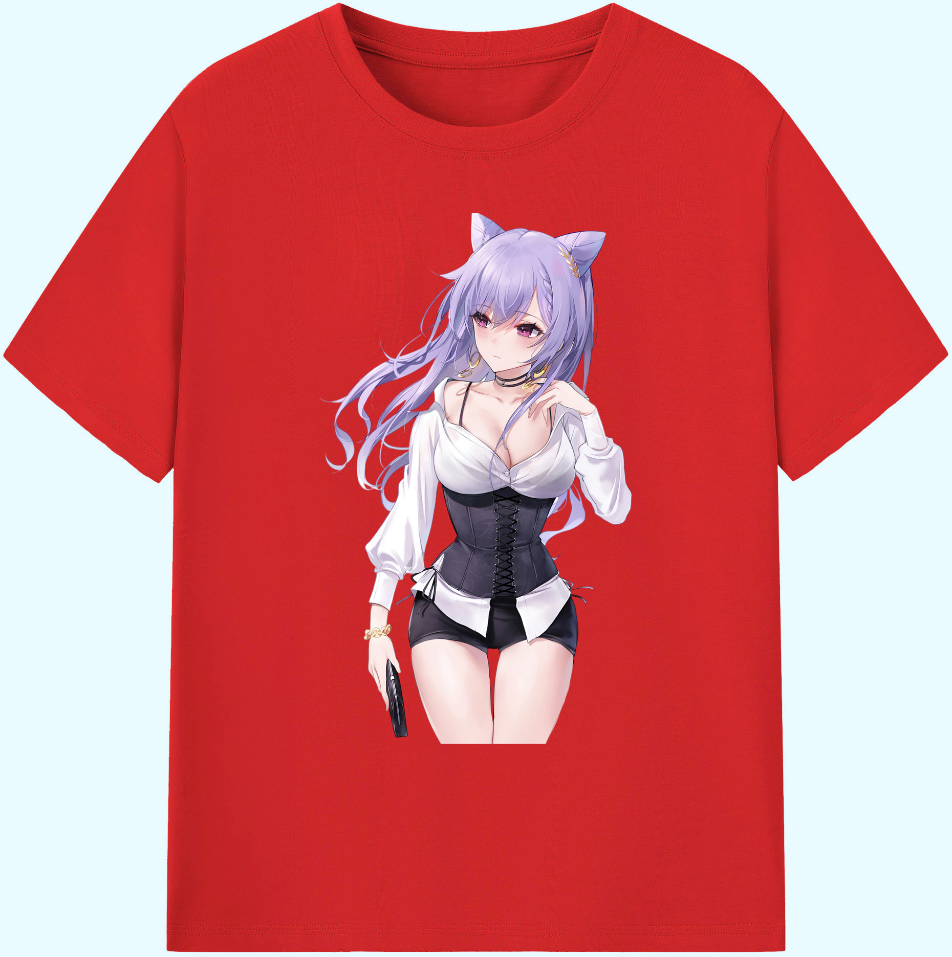 げんし神 刻晴 こくせい genshin Kokusei 綿100％ メンズ半袖Tシャツ｜肌触りやわらか＆通気性