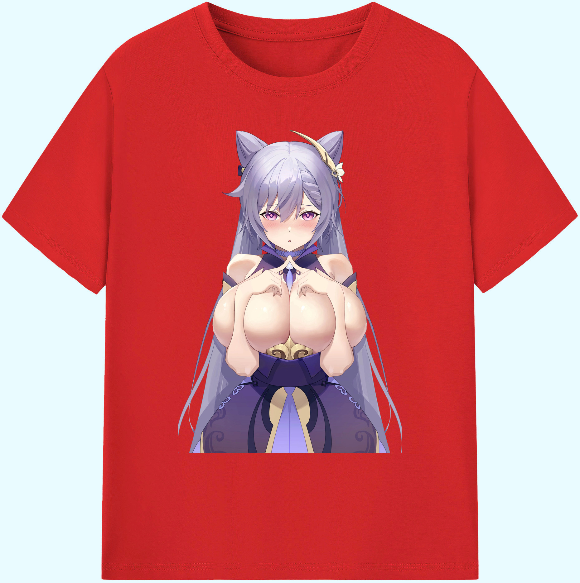 げんし神 刻晴 こくせい genshin Kokusei 綿100％ メンズ半袖Tシャツ｜肌触りやわらか＆通気性