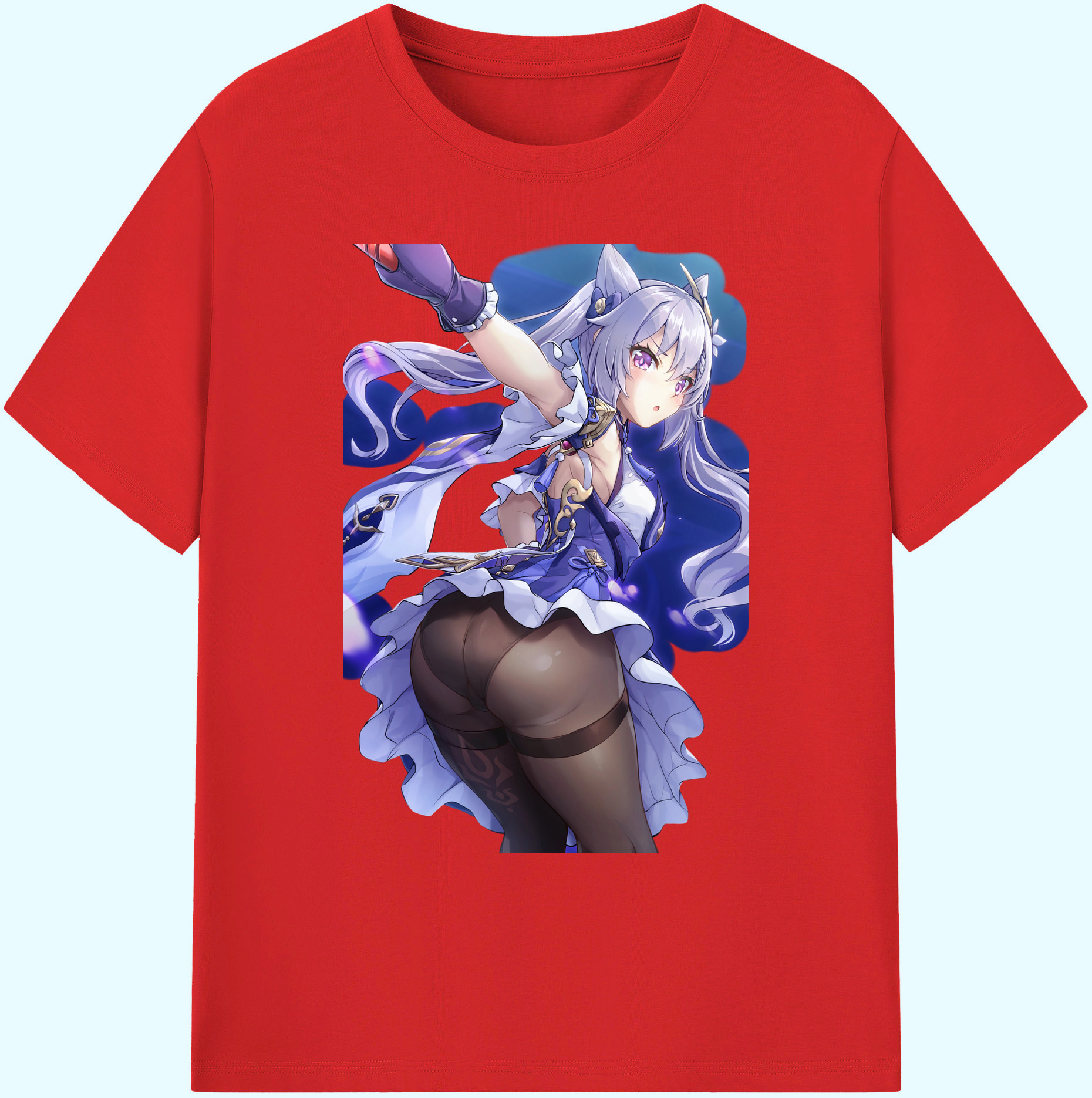 げんし神 刻晴 こくせい genshin Kokusei 綿100％ メンズ半袖Tシャツ｜肌触りやわらか＆通気性