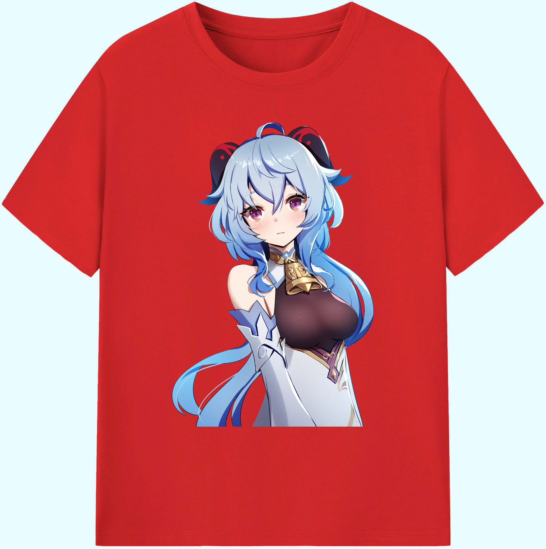 げんし神 甘雨 かんう genshin Ganyu 綿100％ メンズ半袖Tシャツ｜肌触りやわらか＆通気性