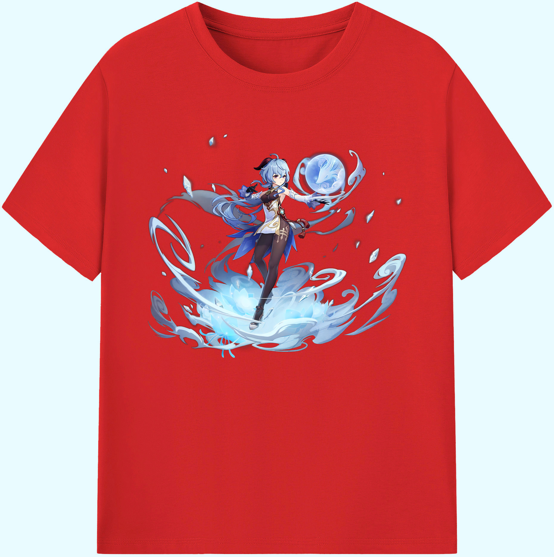 げんし神 甘雨 かんう genshin Ganyu 綿100％ メンズ半袖Tシャツ｜肌触りやわらか＆通気性