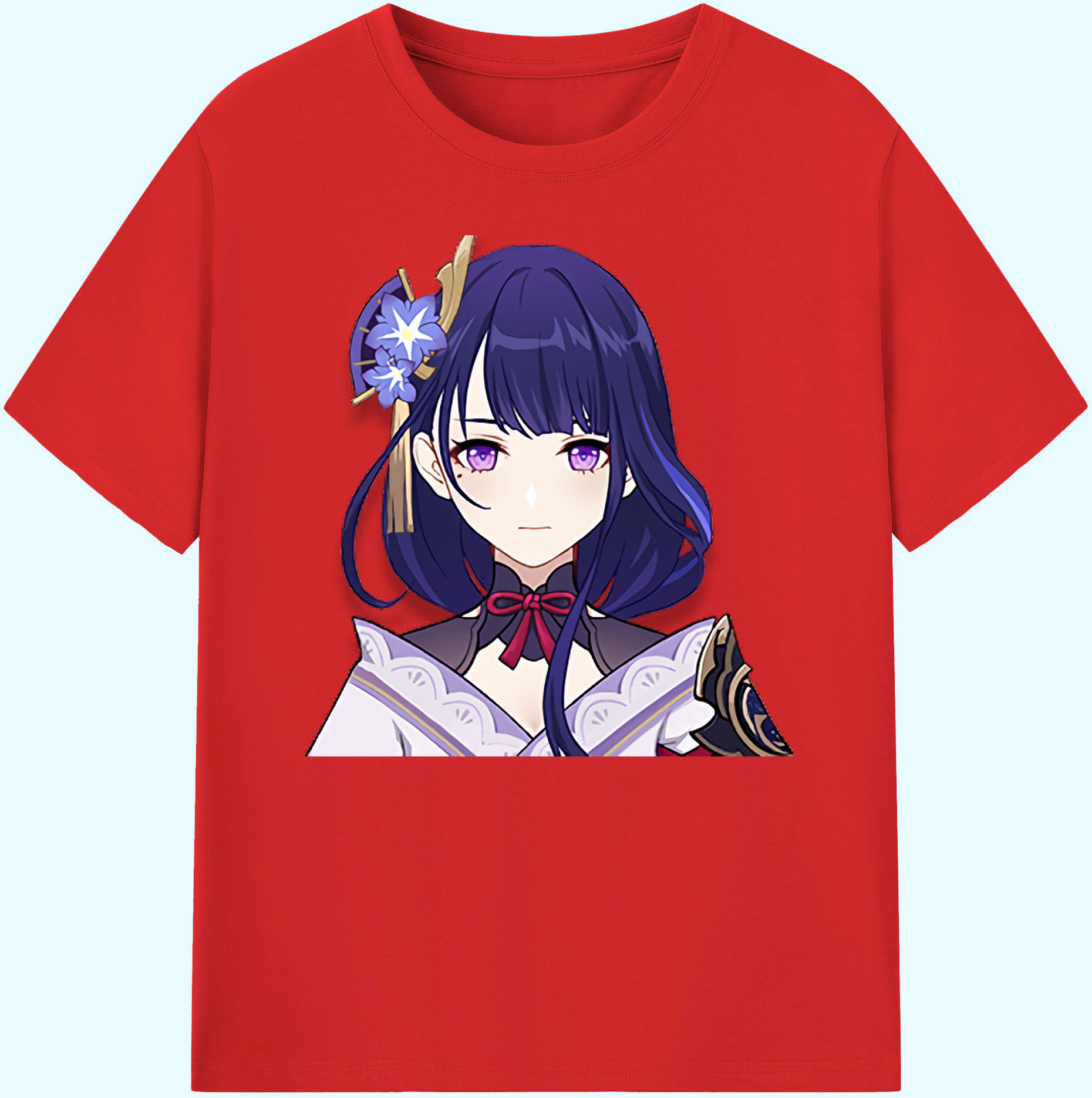 げんし神 雷電将軍 らいでんしょうぐん genshin Raiden Shogun 綿100％ メンズ半袖Tシャツ｜肌触りやわらか＆通気性