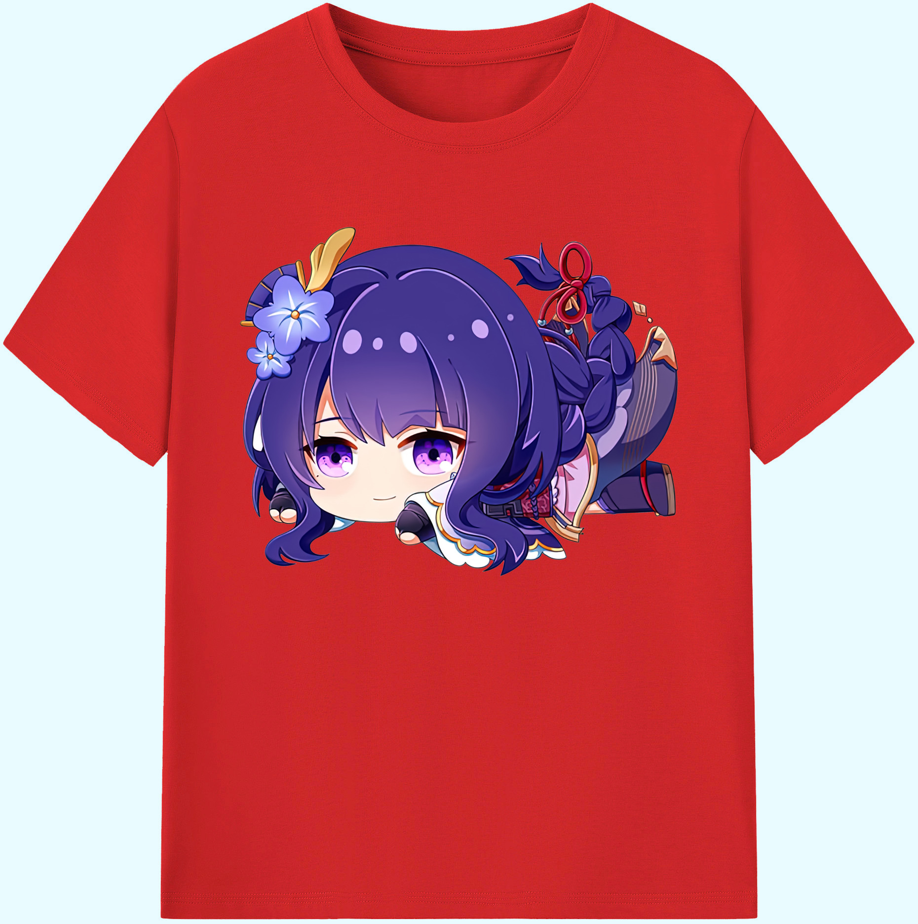 げんし神 雷電将軍 らいでんしょうぐん genshin Raiden Shogun 綿100％ メンズ半袖Tシャツ｜肌触りやわらか＆通気性