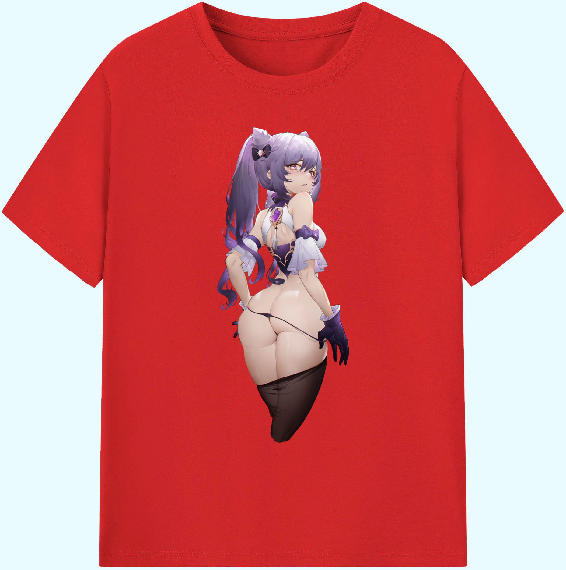 げんし神 刻晴 こくせい genshin Kokusei 綿100％ メンズ半袖Tシャツ｜肌触りやわらか＆通気性