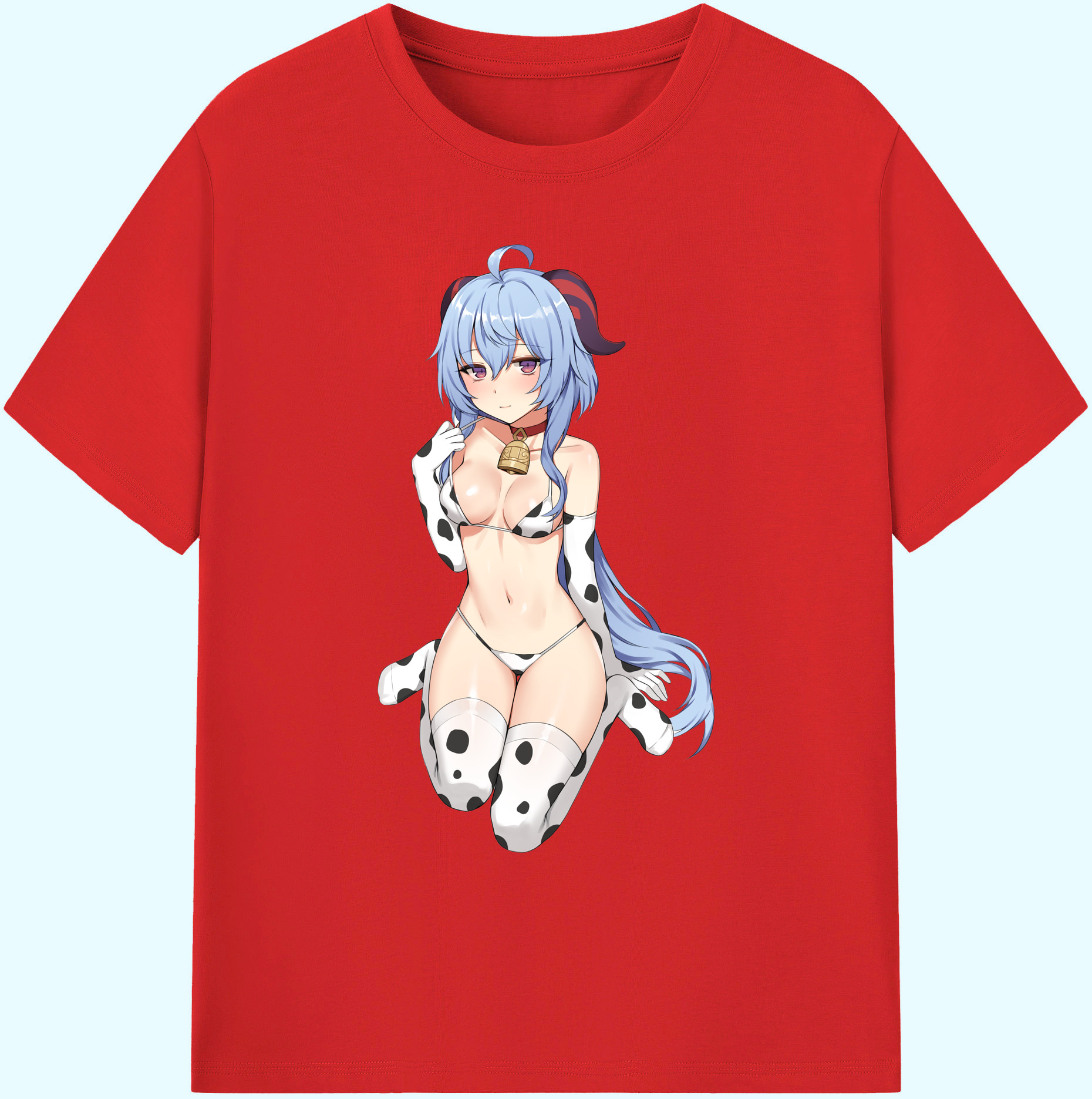 げんし神 甘雨 かんう genshin Ganyu 綿100％ メンズ半袖Tシャツ｜肌触りやわらか＆通気性