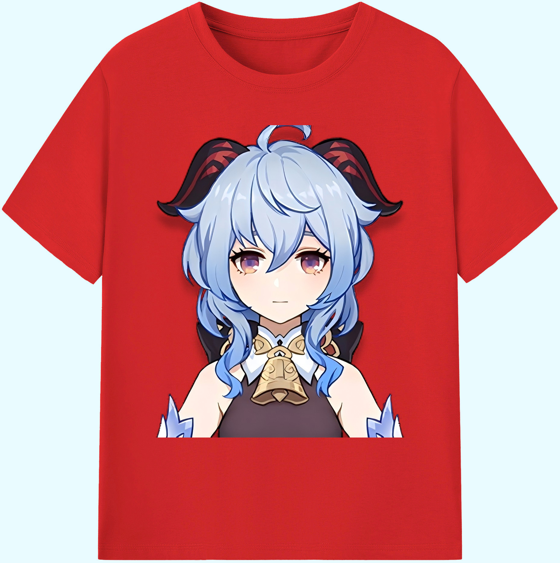 げんし神 甘雨 かんう genshin Ganyu 綿100％ メンズ半袖Tシャツ｜肌触りやわらか＆通気性