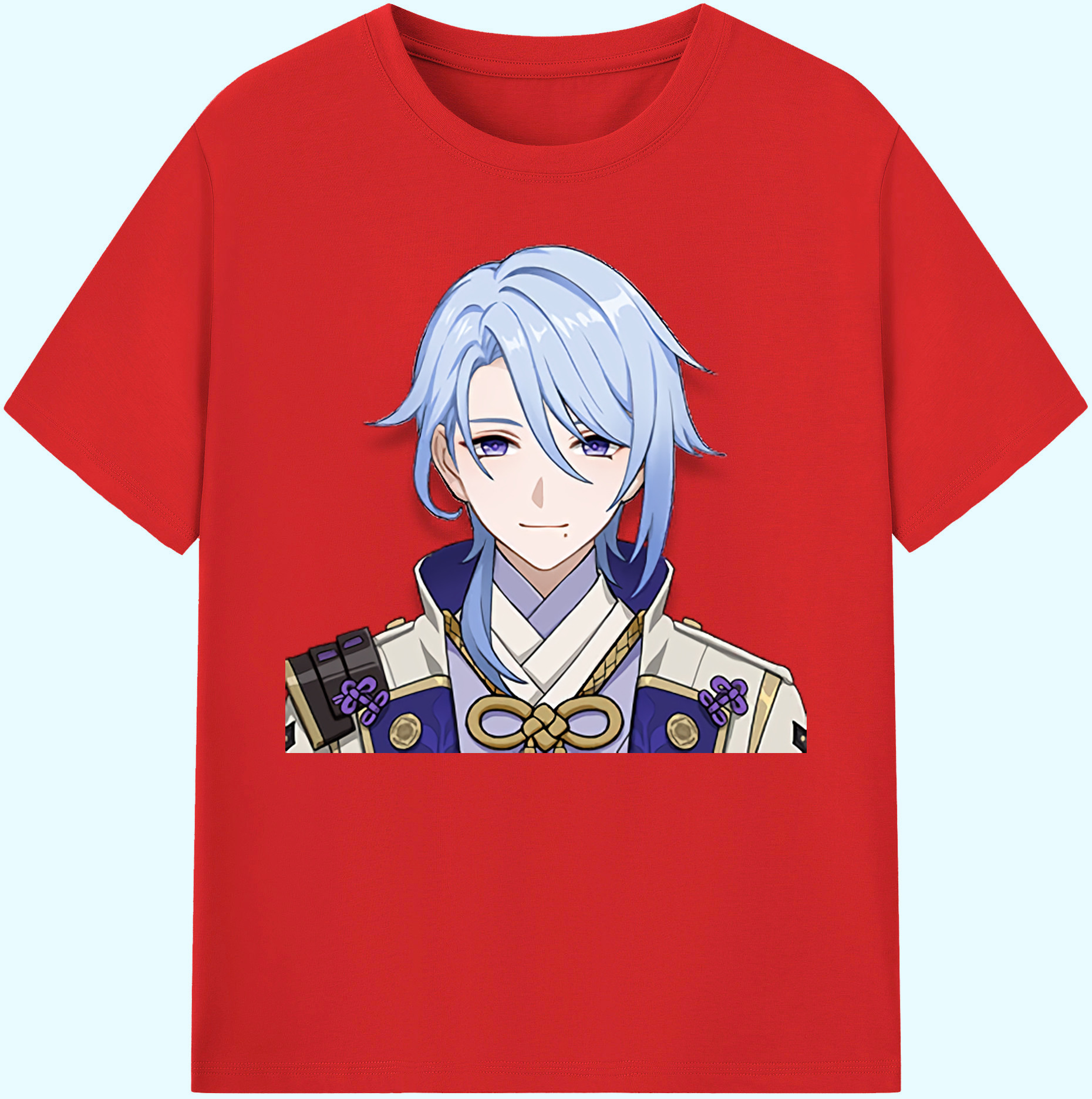 げんし神 神里綾人 かみさとあやと genshin Kamisato Ayato 綿100％ メンズ半袖Tシャツ｜肌触りやわらか＆通気性