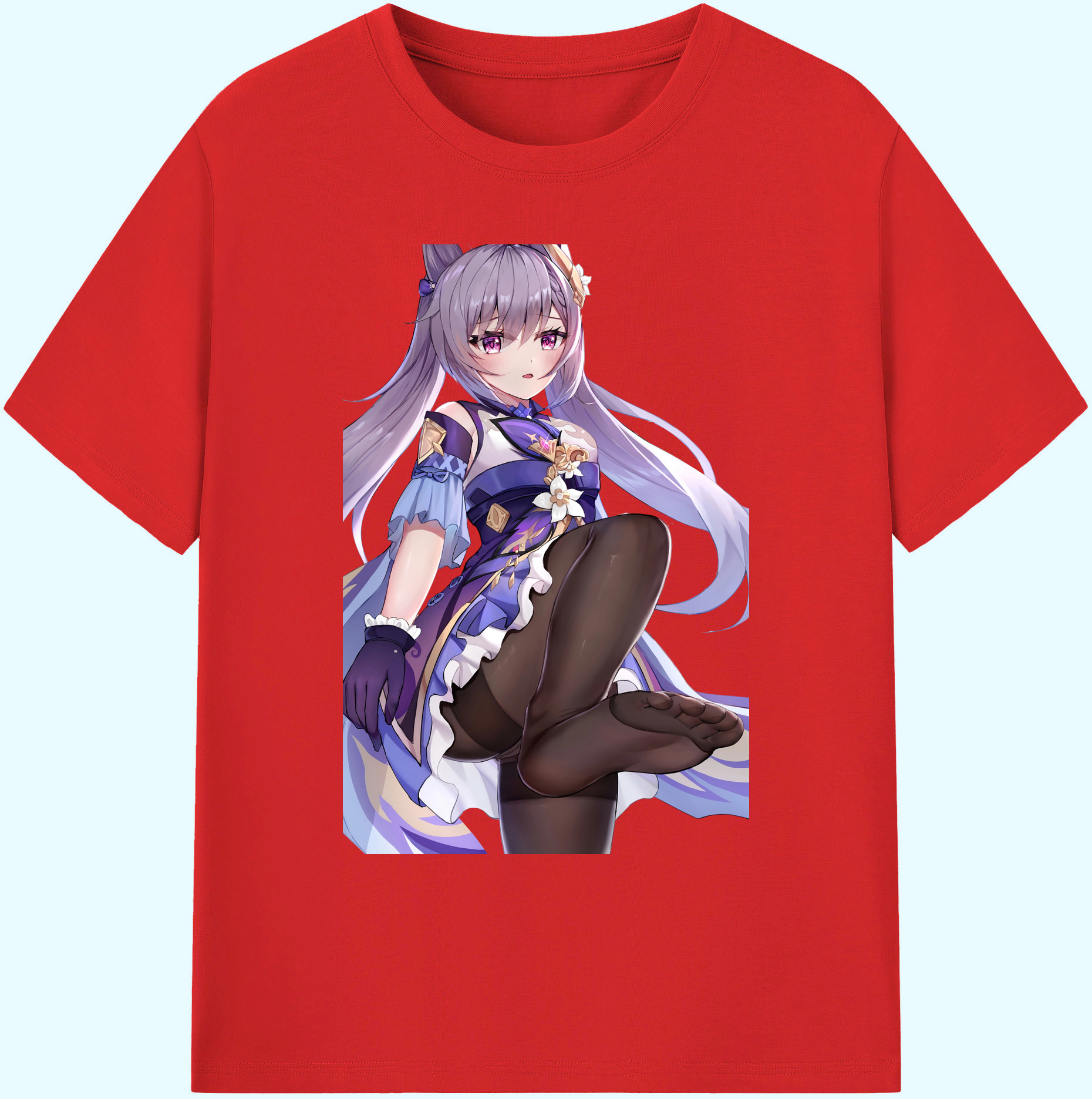 げんし神 刻晴 こくせい genshin Kokusei 綿100％ メンズ半袖Tシャツ｜肌触りやわらか＆通気性