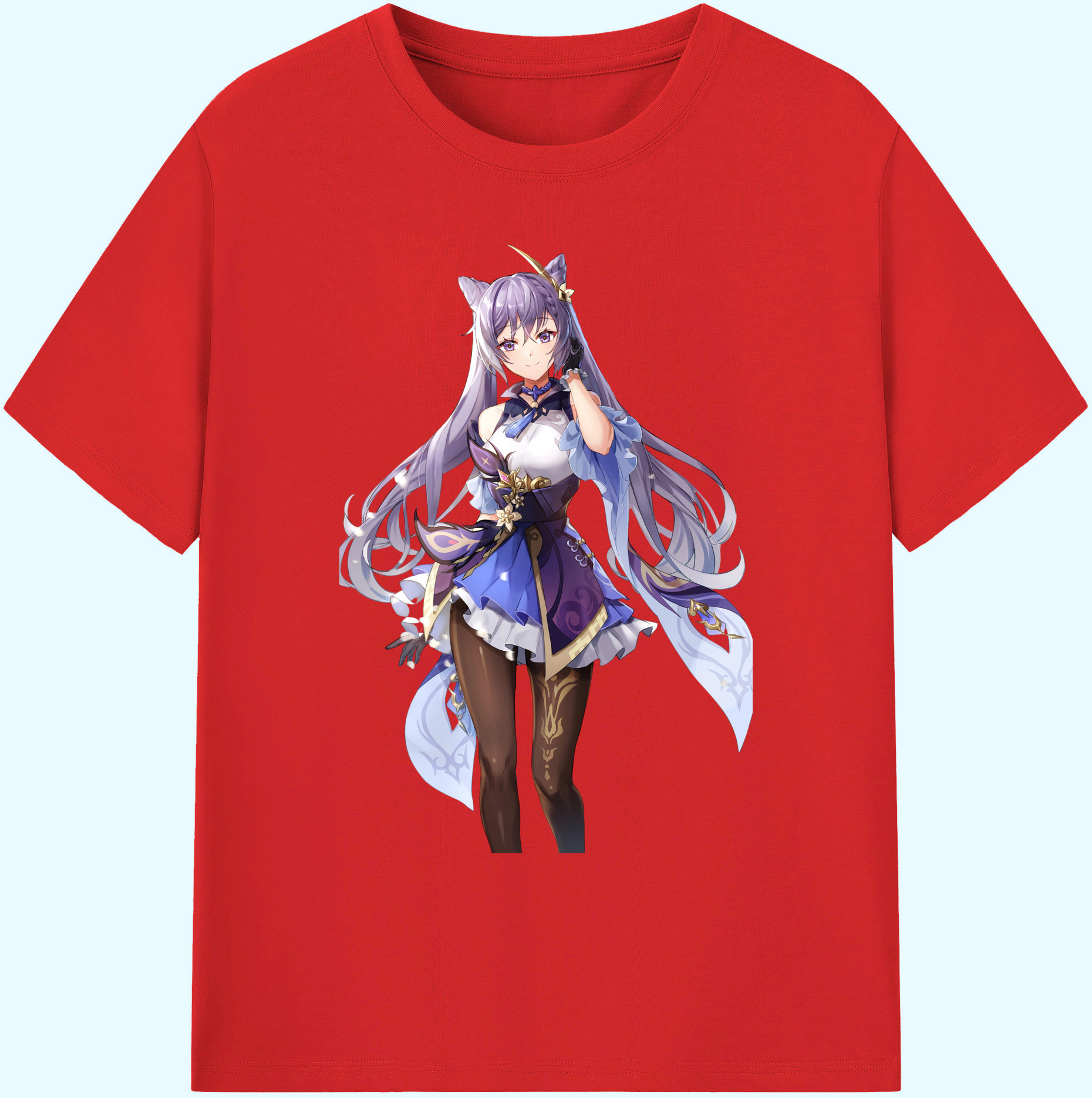 げんし神 刻晴 こくせい genshin Kokusei 綿100％ メンズ半袖Tシャツ｜肌触りやわらか＆通気性