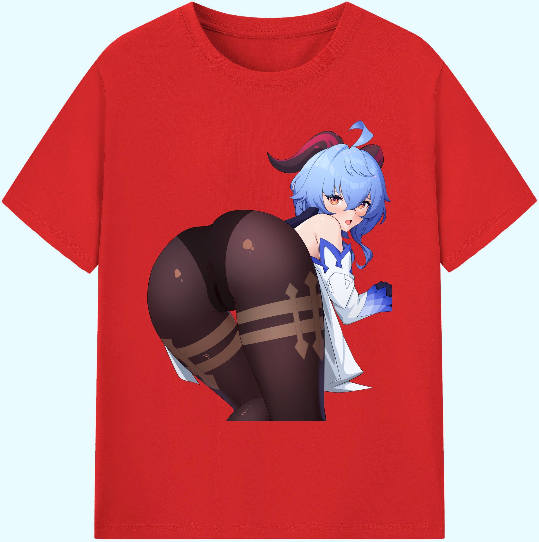 げんし神 甘雨 かんう genshin Ganyu 綿100％ メンズ半袖Tシャツ｜肌触りやわらか＆通気性