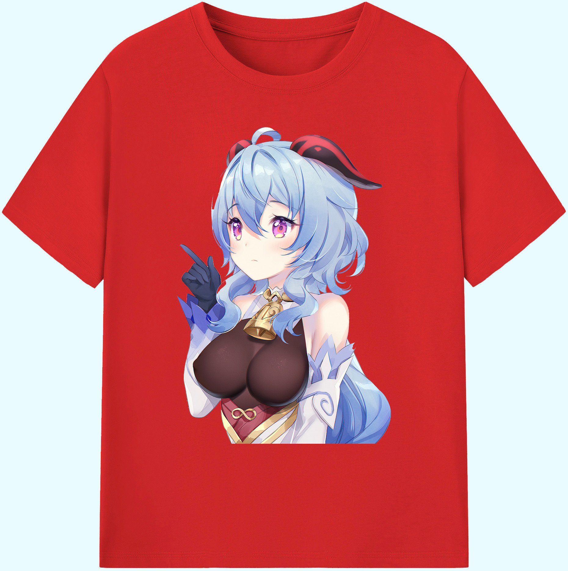 げんし神 甘雨 かんう genshin Ganyu 綿100％ メンズ半袖Tシャツ｜肌触りやわらか＆通気性