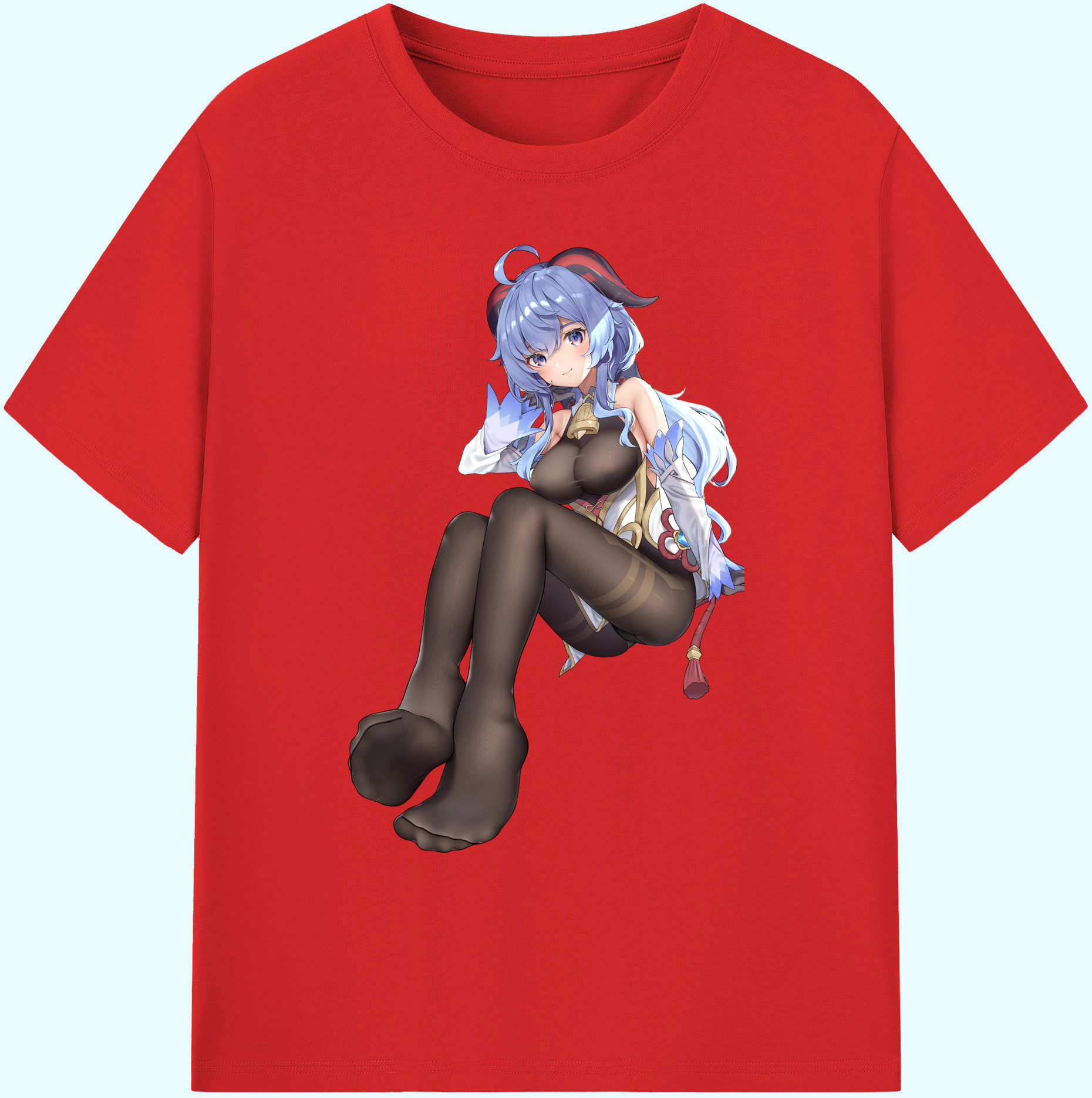 げんし神 甘雨 かんう genshin Ganyu 綿100％ メンズ半袖Tシャツ｜肌触りやわらか＆通気性