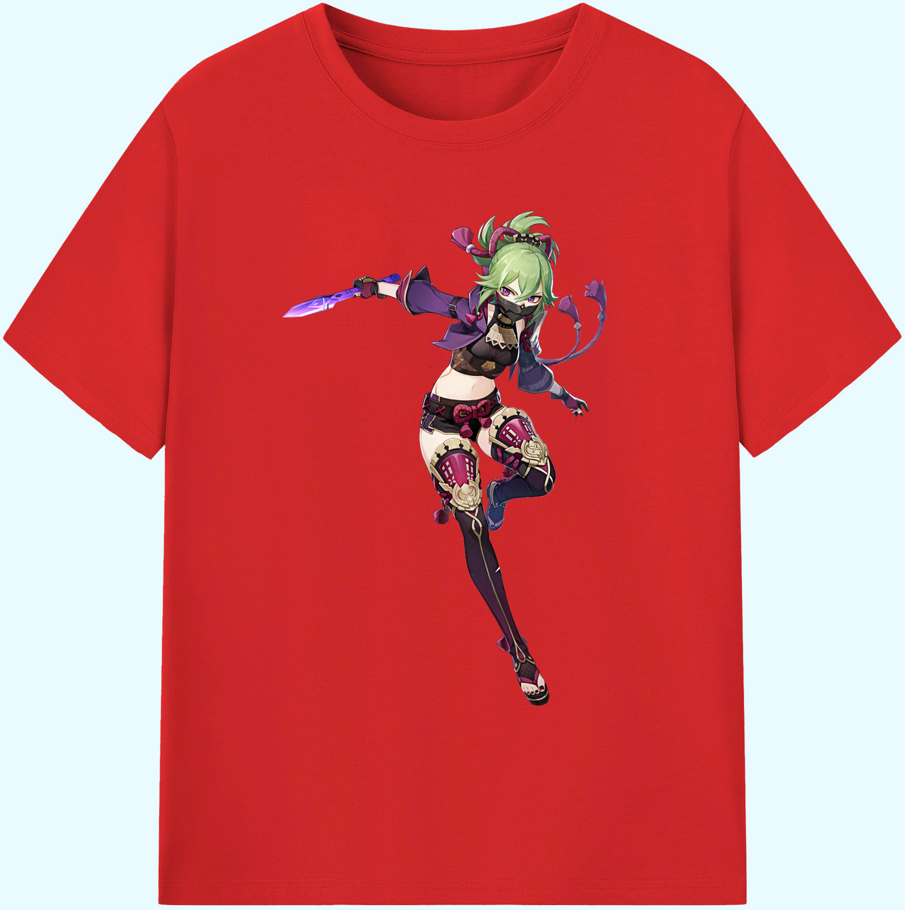 げんし神  久岐忍 くき しのぶ genshin Kuki Shinobu 綿100％ メンズ半袖Tシャツ｜肌触りやわらか＆通気性