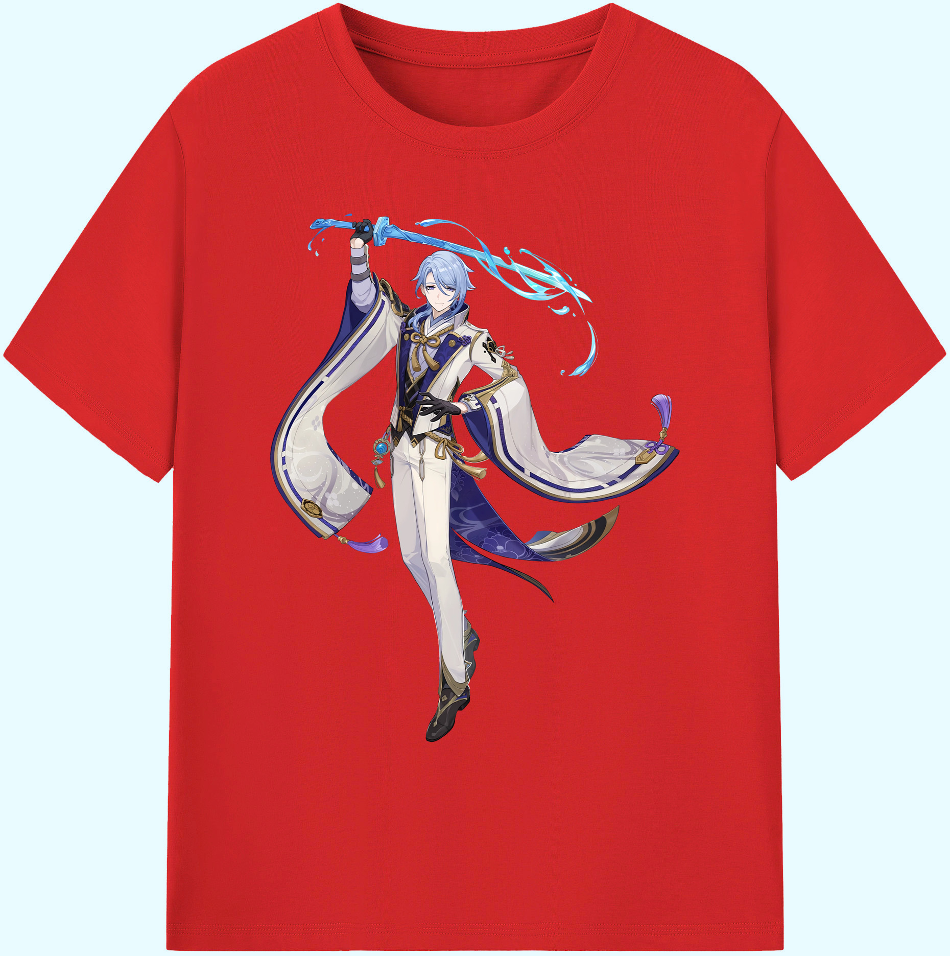 げんし神 神里綾人 かみさとあやと genshin Kamisato Ayato 綿100％ メンズ半袖Tシャツ｜肌触りやわらか＆通気性