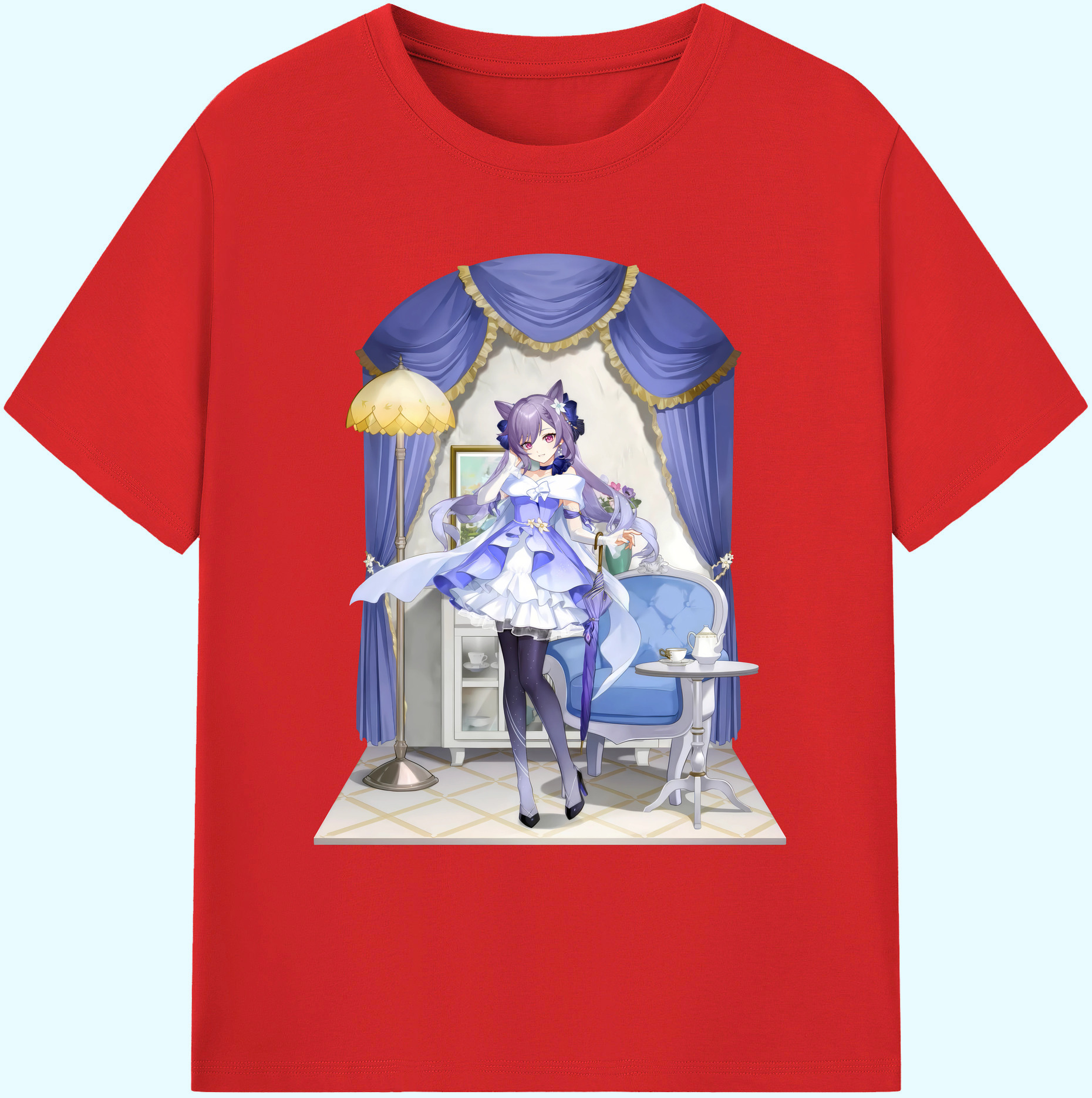 げんし神 刻晴 こくせい genshin Kokusei 綿100％ メンズ半袖Tシャツ｜肌触りやわらか＆通気性