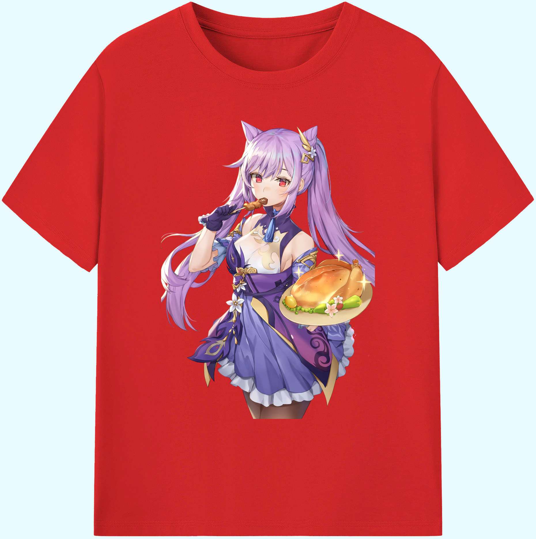 げんし神 刻晴 こくせい genshin Kokusei 綿100％ メンズ半袖Tシャツ｜肌触りやわらか＆通気性