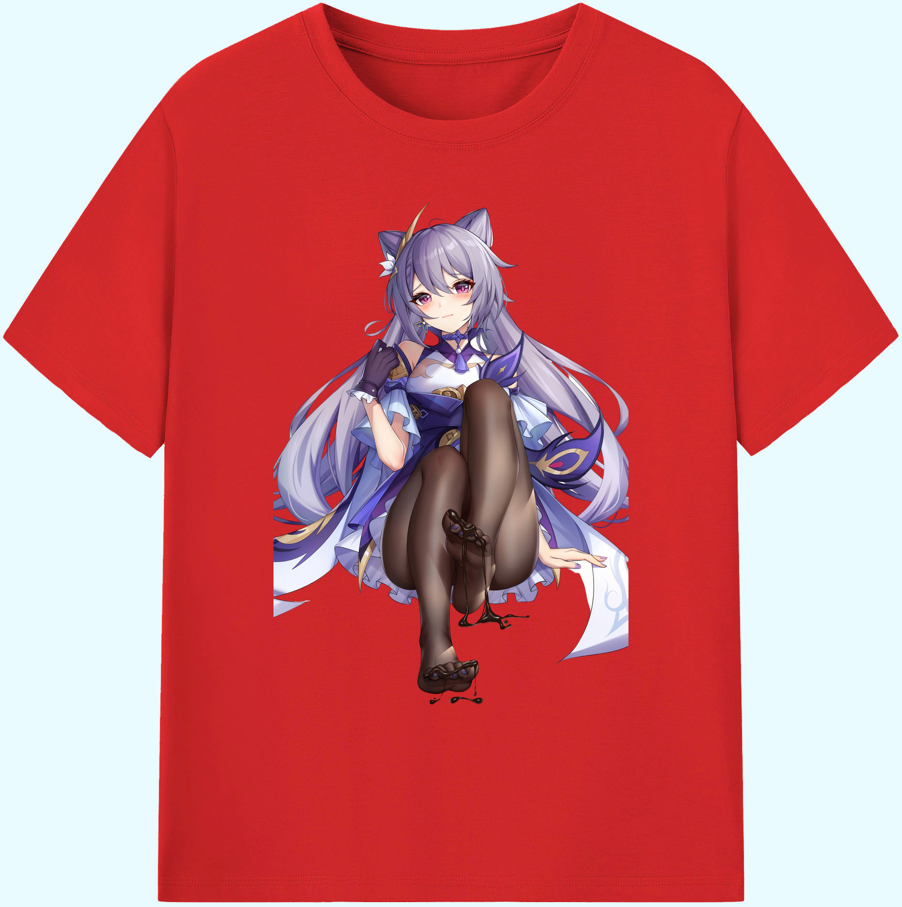 げんし神 刻晴 こくせい genshin Kokusei 綿100％ メンズ半袖Tシャツ｜肌触りやわらか＆通気性