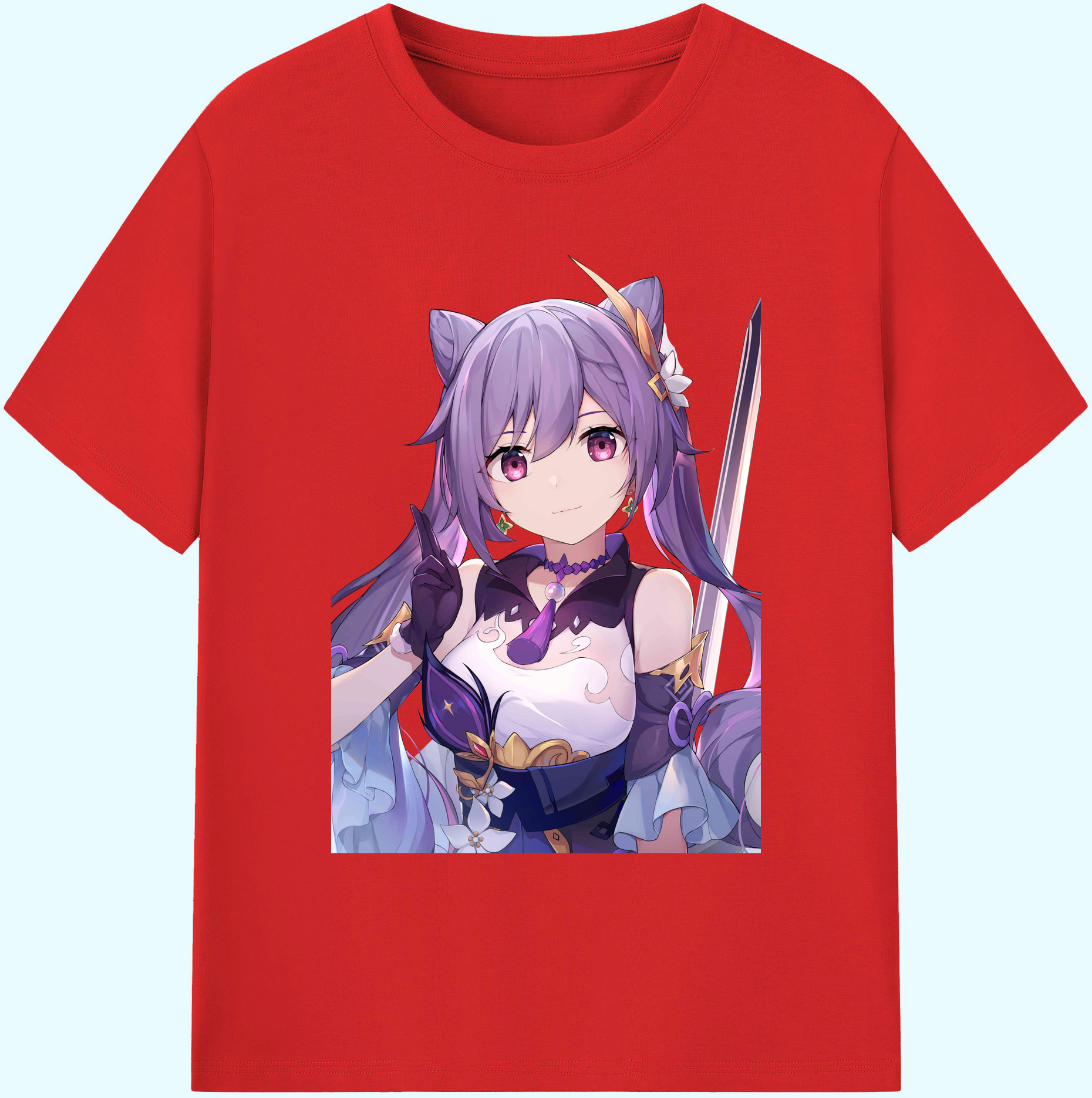 げんし神 刻晴 こくせい genshin Kokusei 綿100％ メンズ半袖Tシャツ｜肌触りやわらか＆通気性