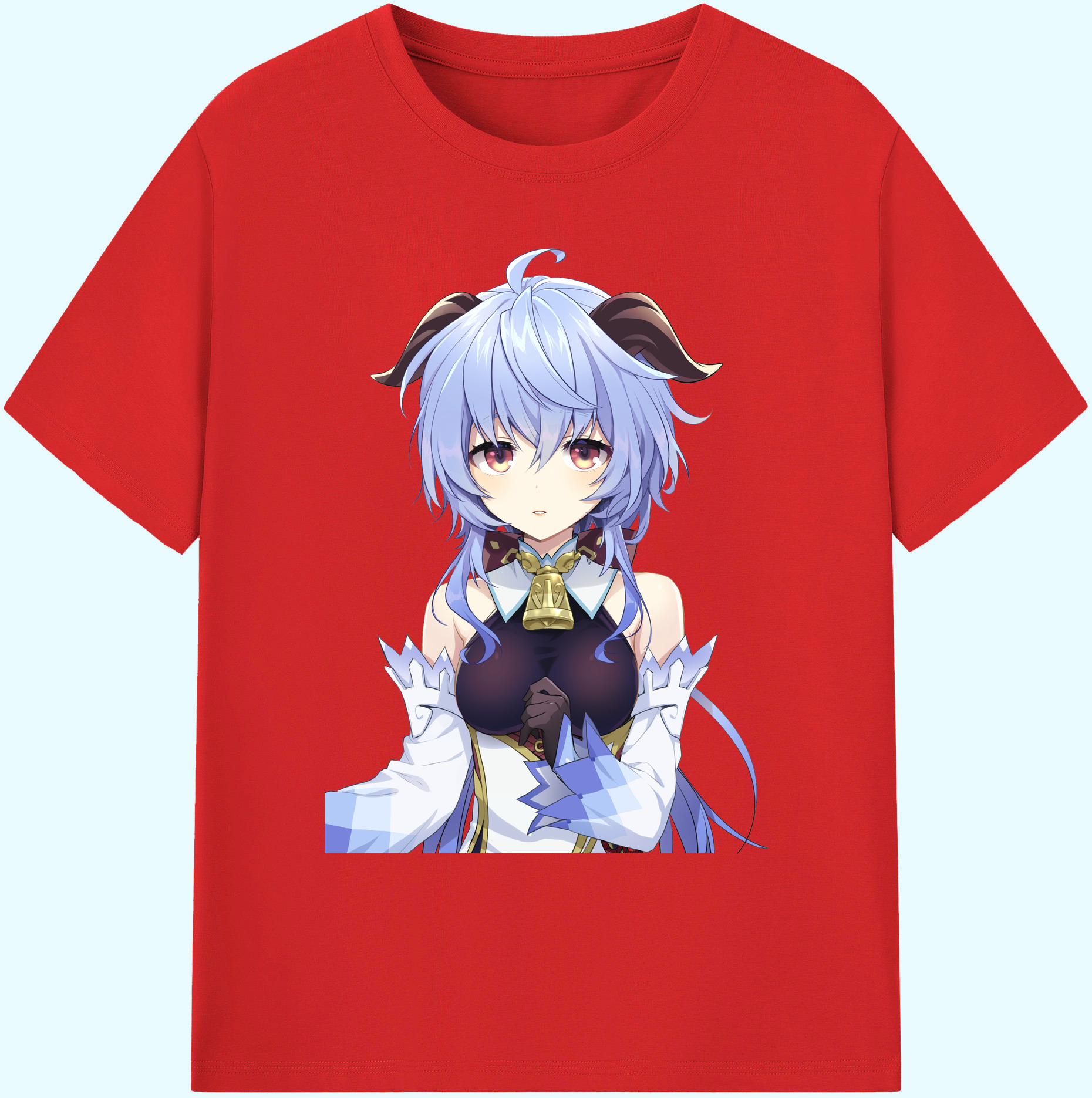 げんし神 甘雨 かんう genshin Ganyu 綿100％ メンズ半袖Tシャツ｜肌触りやわらか＆通気性