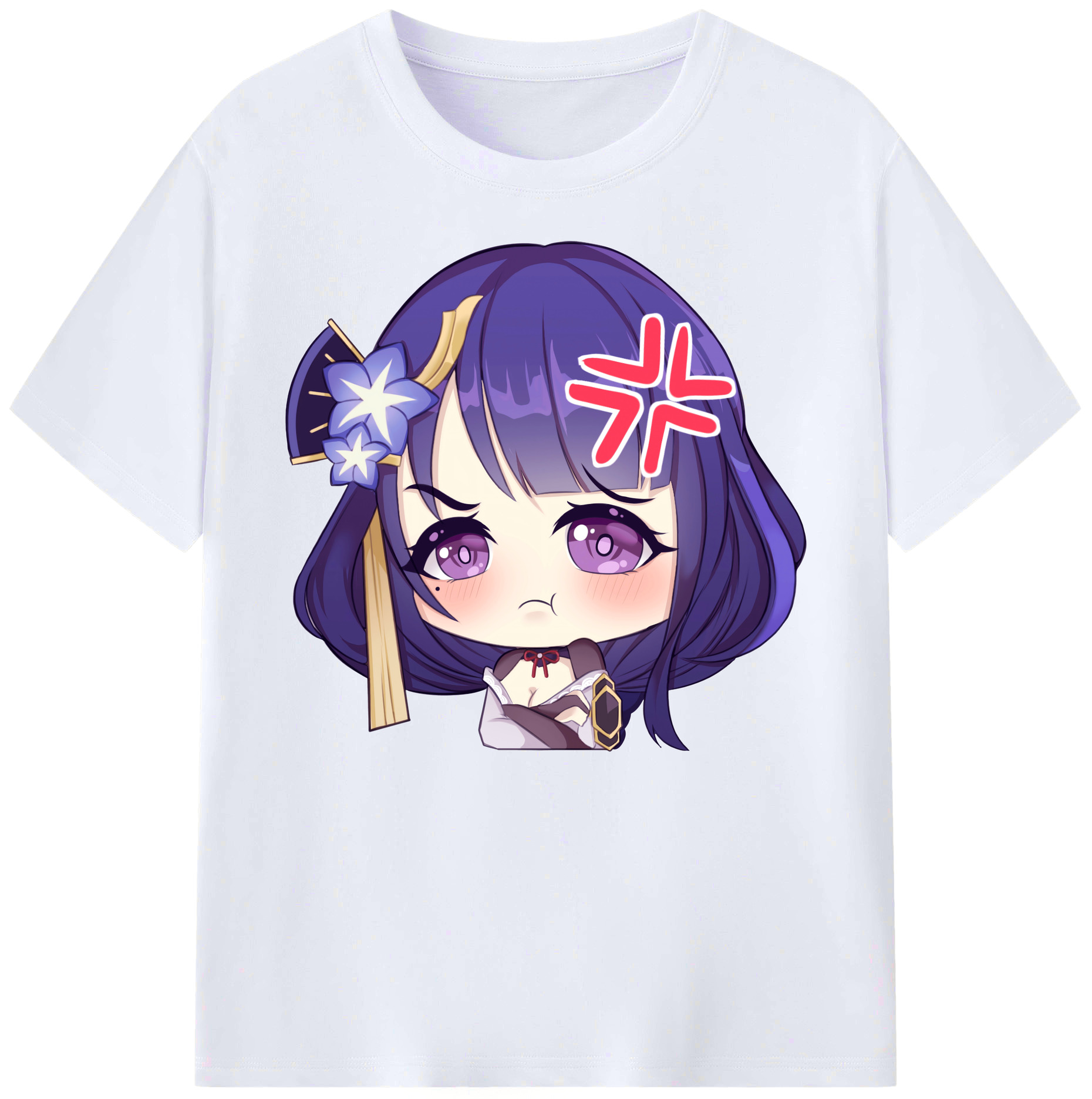 げんし神 雷電将軍 らいでんしょうぐん genshin Raiden Shogun 綿100％ メンズ半袖Tシャツ｜肌触りやわらか＆通気性