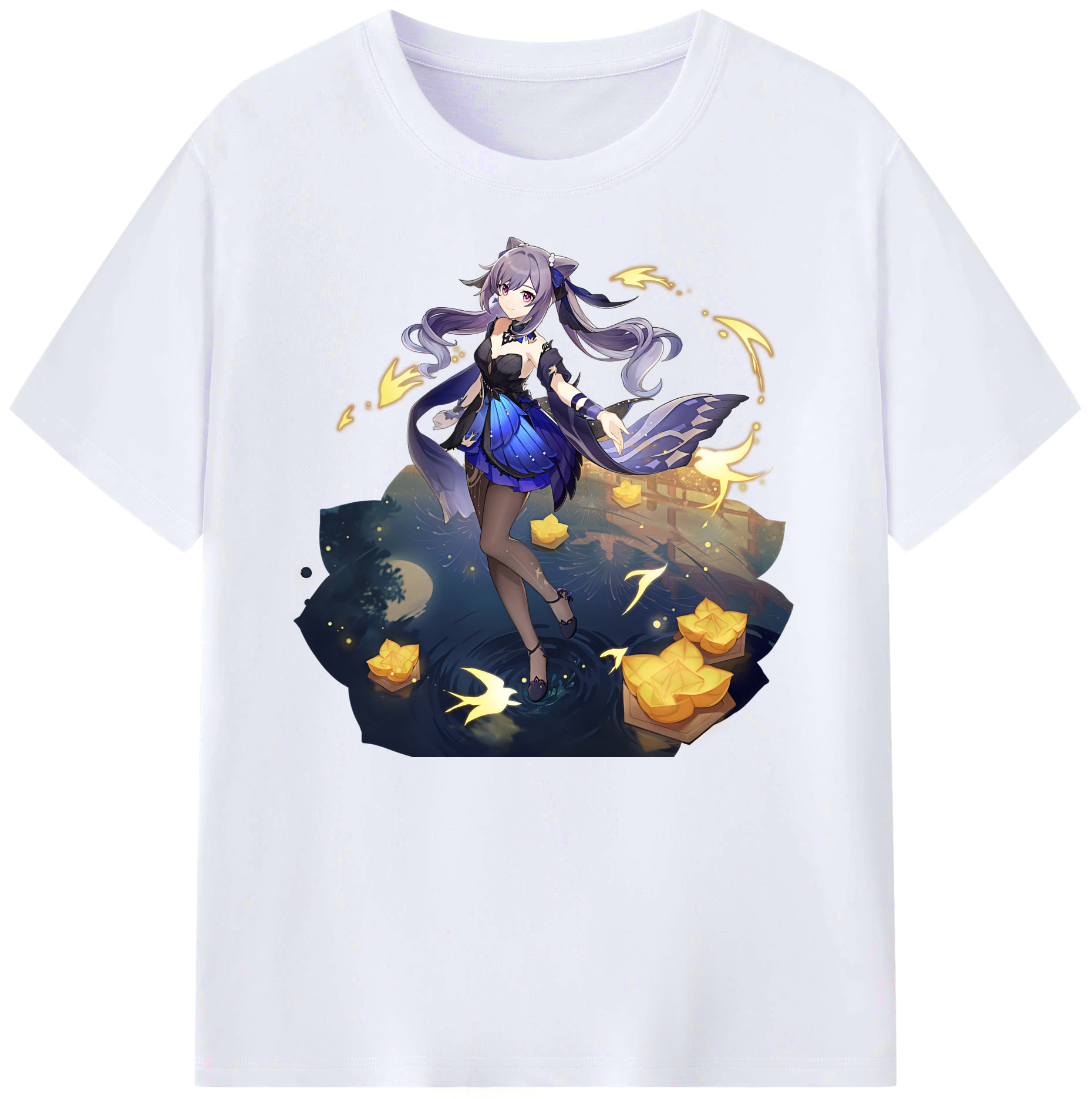 げんし神 刻晴 こくせい genshin Kokusei 綿100％ メンズ半袖Tシャツ｜肌触りやわらか＆通気性