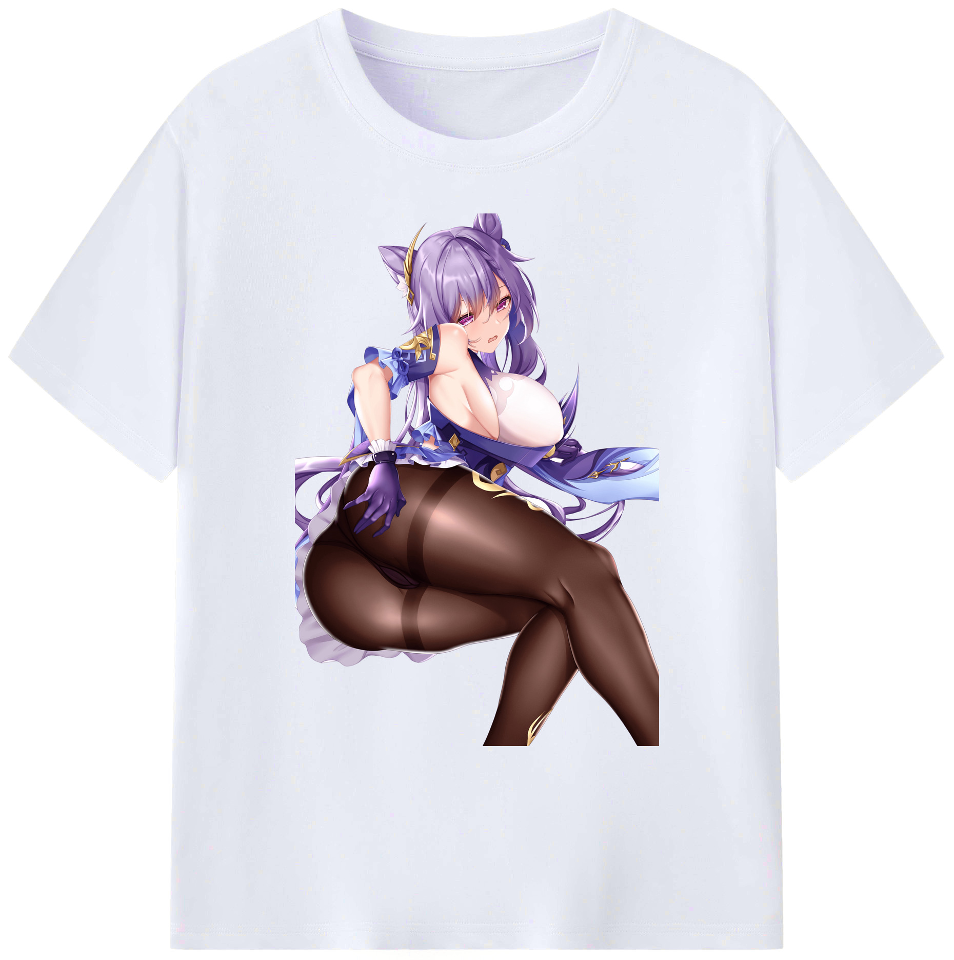 げんし神 刻晴 こくせい genshin Kokusei 綿100％ メンズ半袖Tシャツ｜肌触りやわらか＆通気性