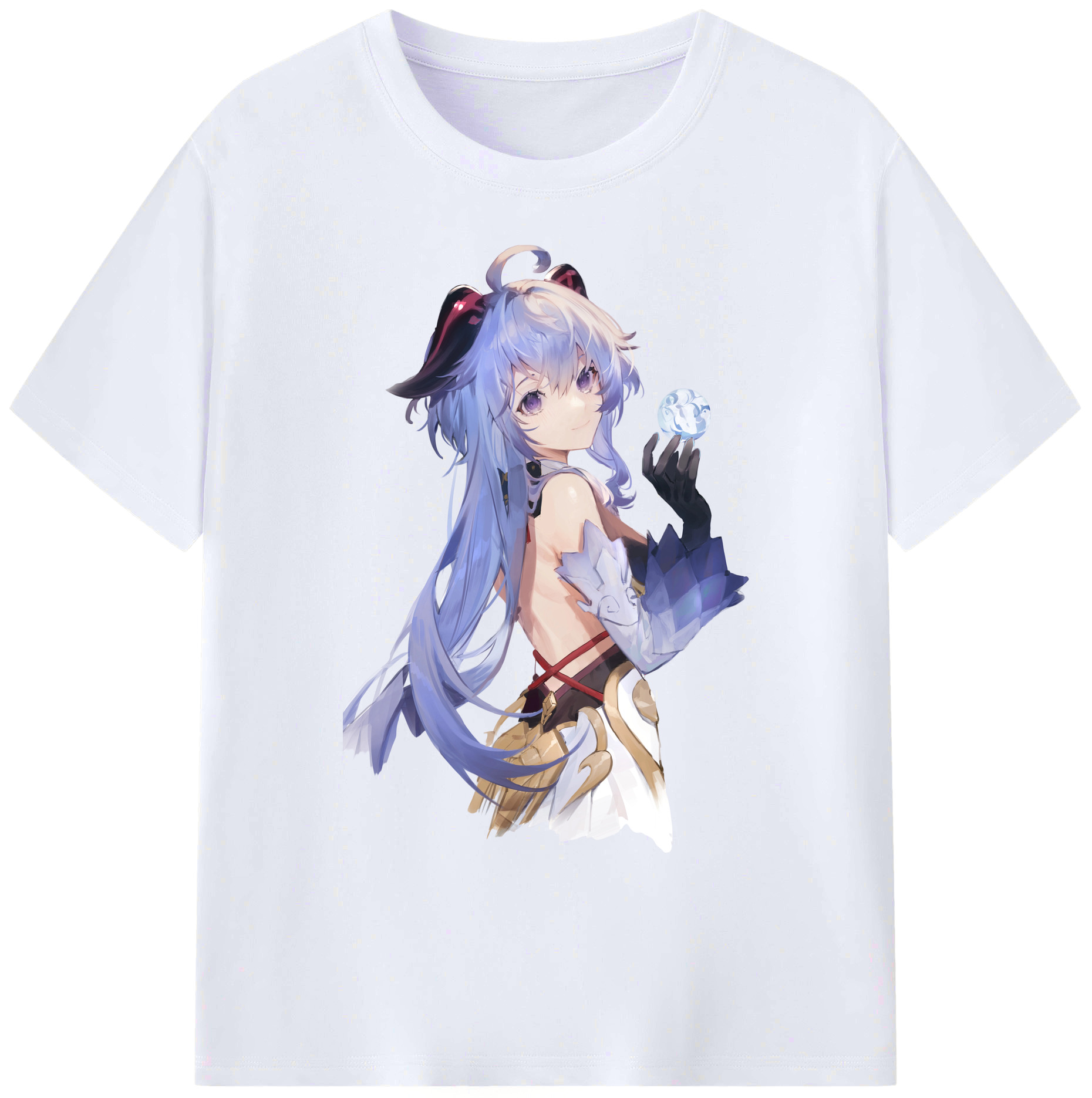 げんし神 甘雨 かんう genshin Ganyu 綿100％ メンズ半袖Tシャツ｜肌触りやわらか＆通気性