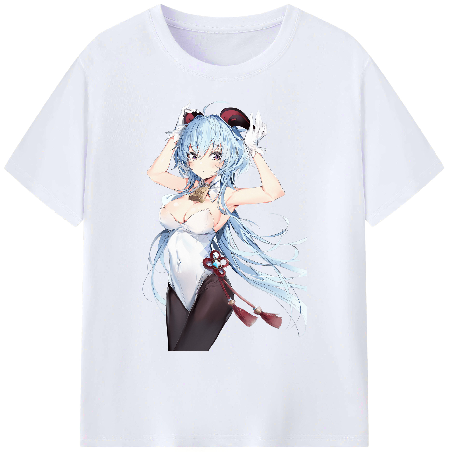 げんし神 甘雨 かんう genshin Ganyu 綿100％ メンズ半袖Tシャツ｜肌触りやわらか＆通気性