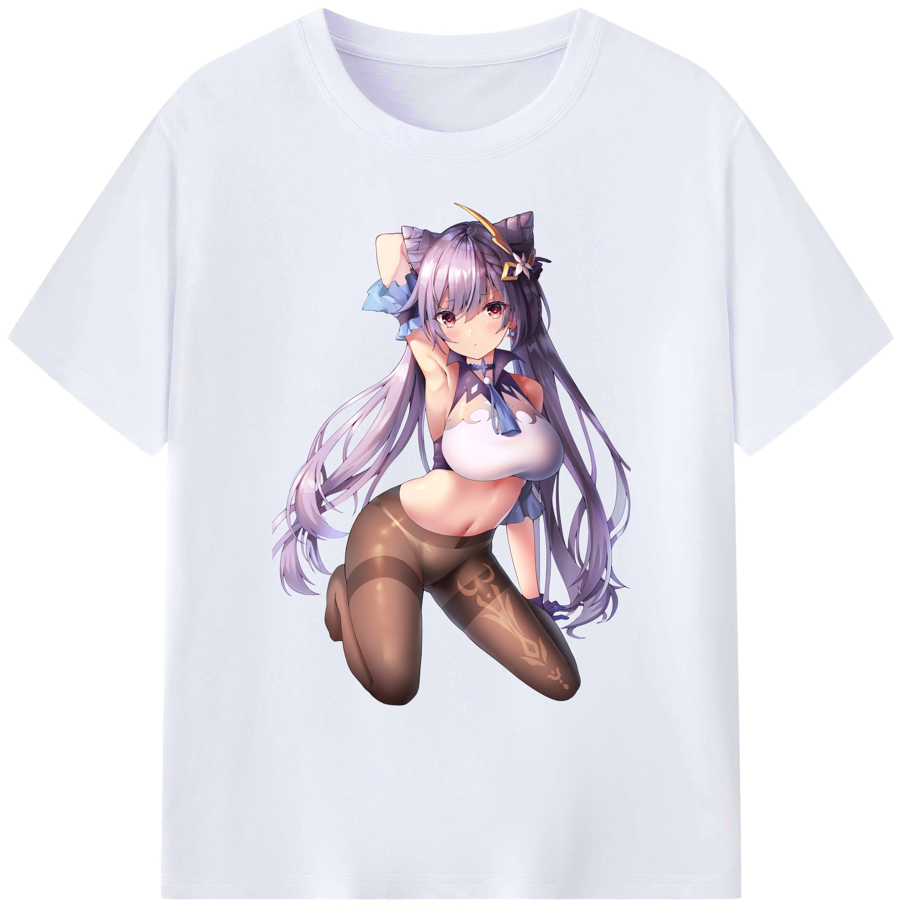げんし神 刻晴 こくせい genshin Kokusei 綿100％ メンズ半袖Tシャツ｜肌触りやわらか＆通気性