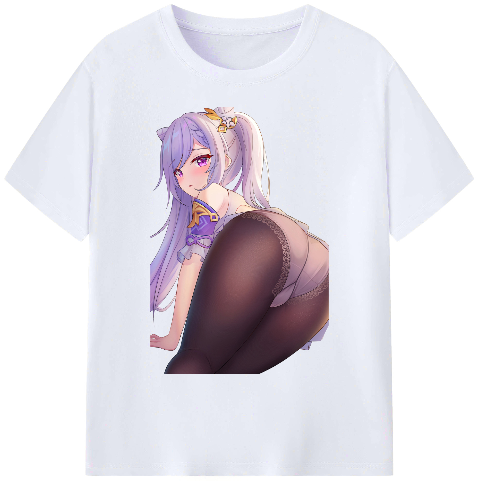 げんし神 刻晴 こくせい genshin Kokusei 綿100％ メンズ半袖Tシャツ｜肌触りやわらか＆通気性