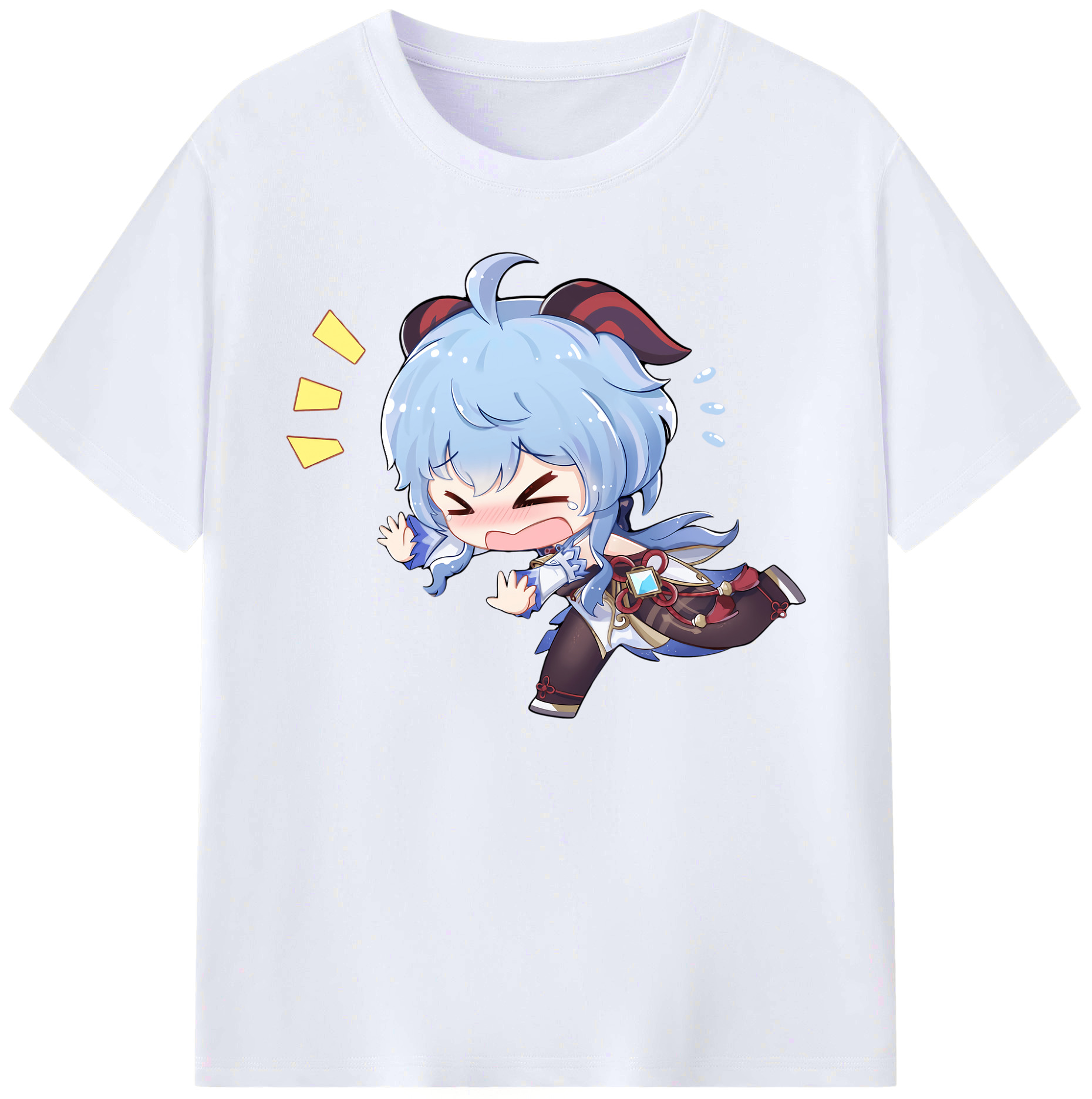げんし神 甘雨 かんう genshin Ganyu 綿100％ メンズ半袖Tシャツ｜肌触りやわらか＆通気性