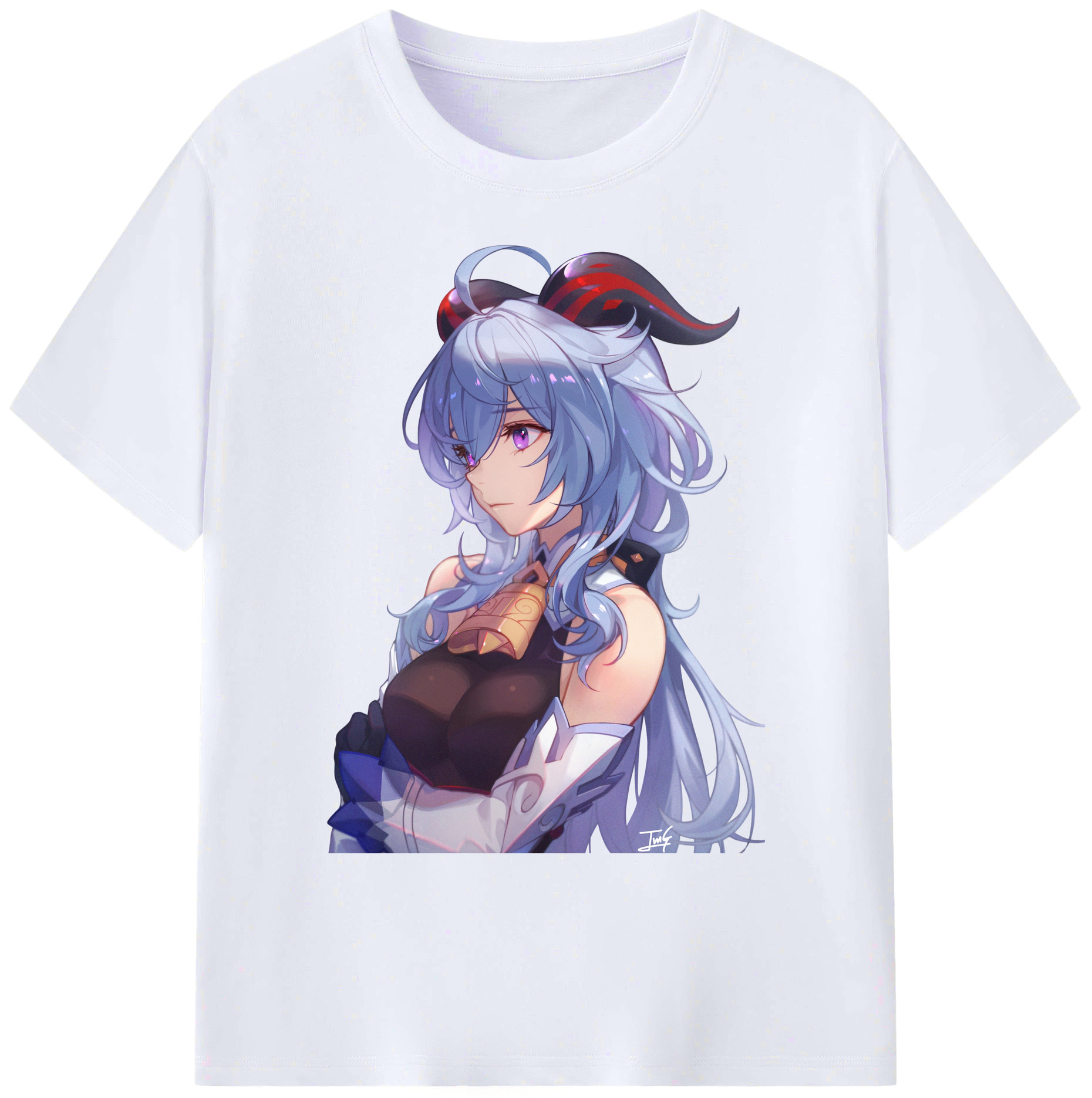 げんし神 甘雨 かんう genshin Ganyu 綿100％ メンズ半袖Tシャツ｜肌触りやわらか＆通気性