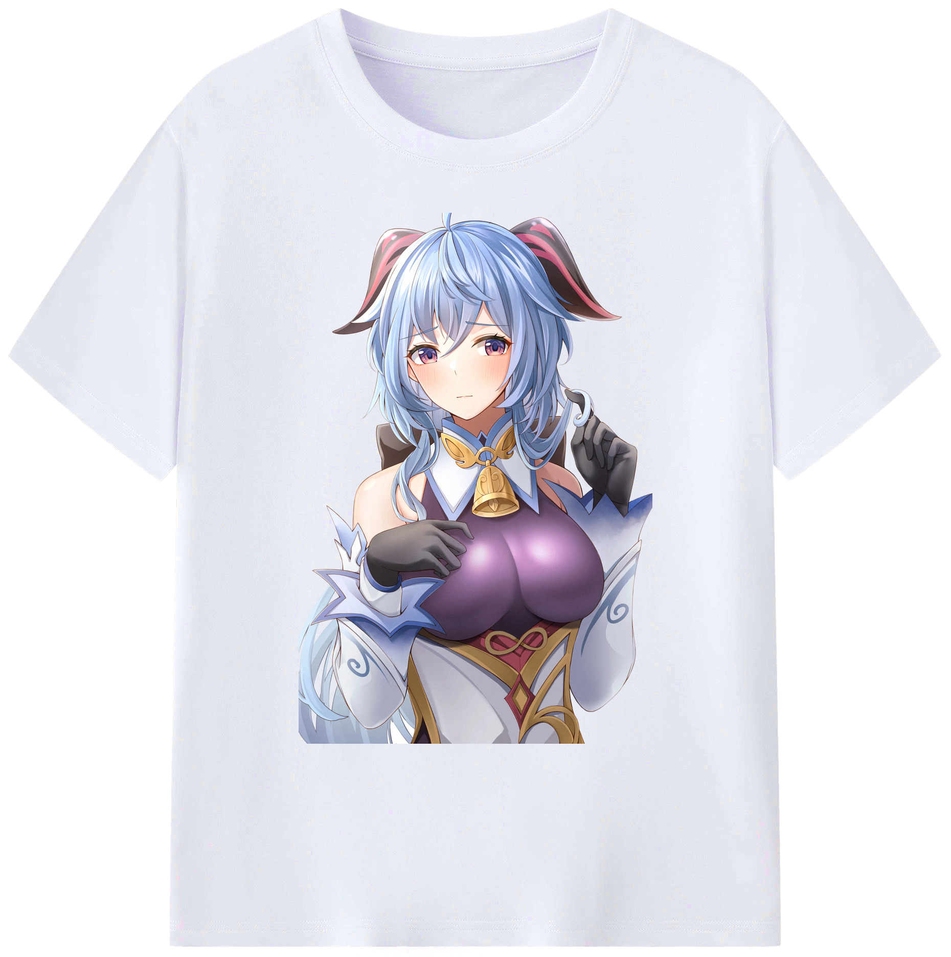 げんし神 甘雨 かんう genshin Ganyu 綿100％ メンズ半袖Tシャツ｜肌触りやわらか＆通気性