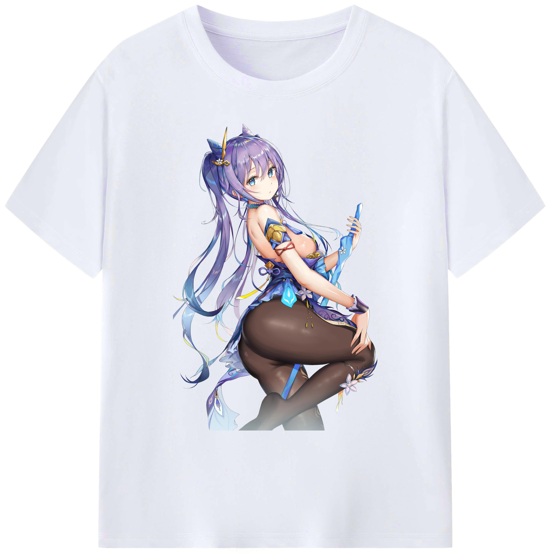 げんし神 刻晴 こくせい genshin Kokusei 綿100％ メンズ半袖Tシャツ｜肌触りやわらか＆通気性
